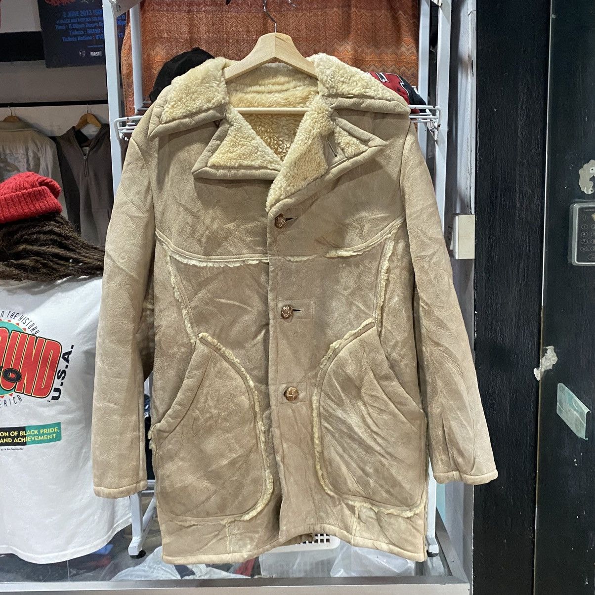 Schott Vintage Schott Sheepskin Shearling Jacket Coat Leather Size US S / EU 44-46 / 1 - 1 Thumbnail