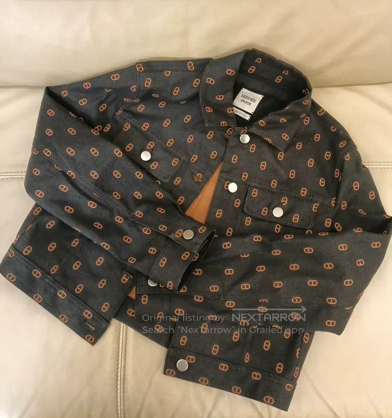 Hermes Hermes Pig Nose Cotton Printed Single Breasted Denim Jacke Size XS / US 0-2 / IT 36-38 - 1 Thumbnail