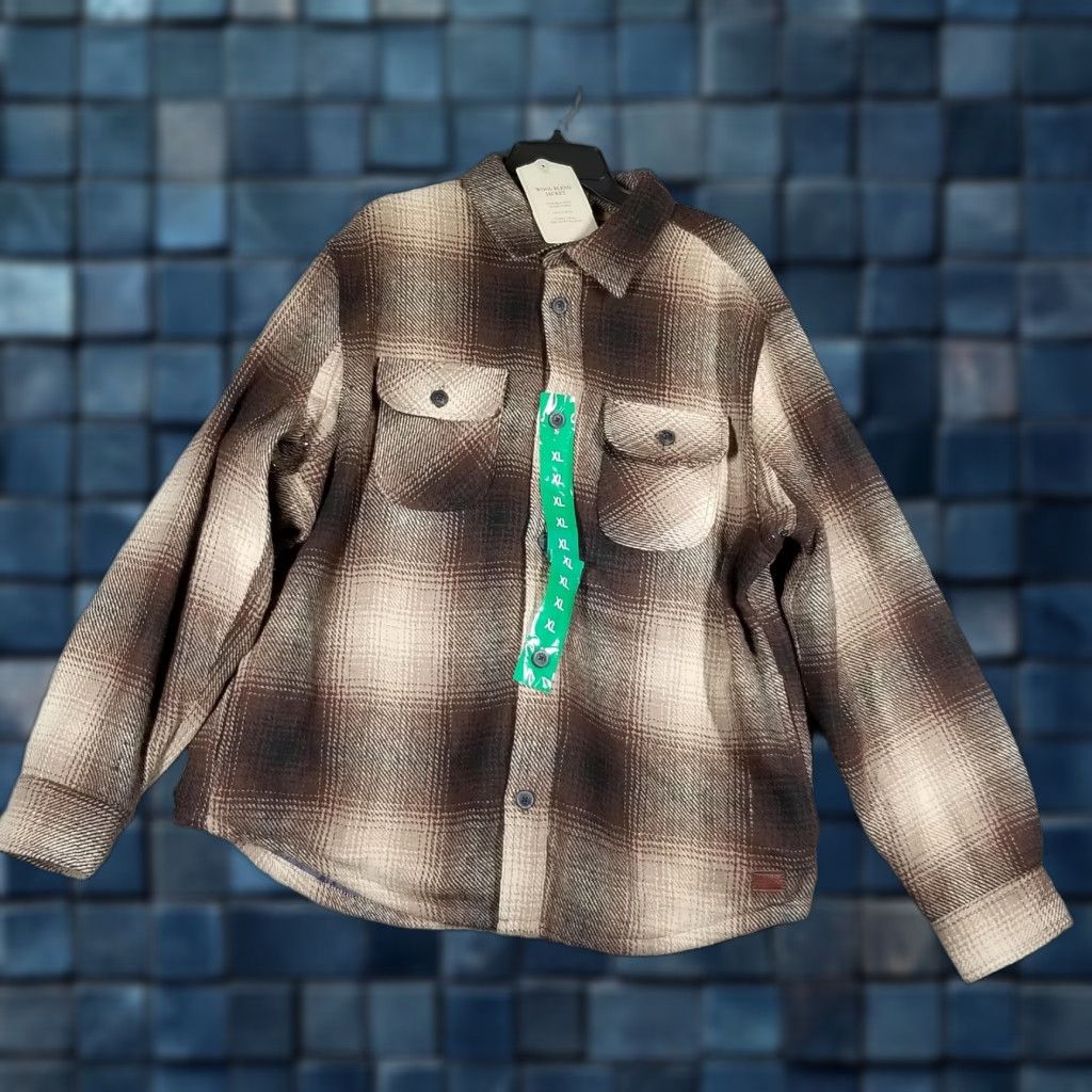 Vintage JACHS New York Jacket Mens XL Brown Plaid Wool Blend Lined Shirt Jacket Shacket Size US XL / EU 56 / 4 - 1 Thumbnail