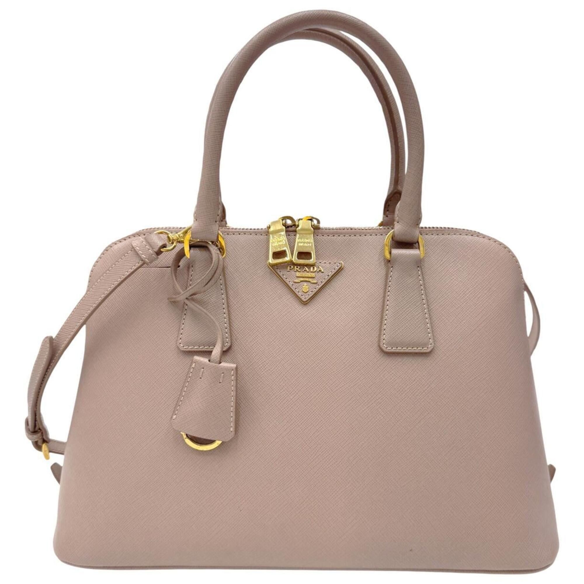 Prada PRADA Saffiano Promenade Small Shoulder Bag 1BA002 Leather Handbag Pink Beige Women's Size ONE SIZE - 1 Thumbnail