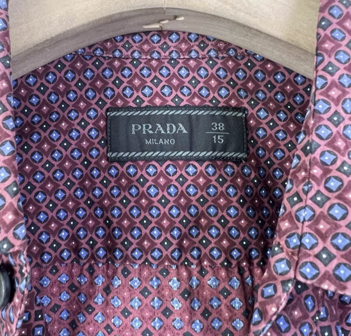 Prada Prada Burgundy Pattern Print Shirt K12 Size US XXS / EU 40 - 3 Thumbnail