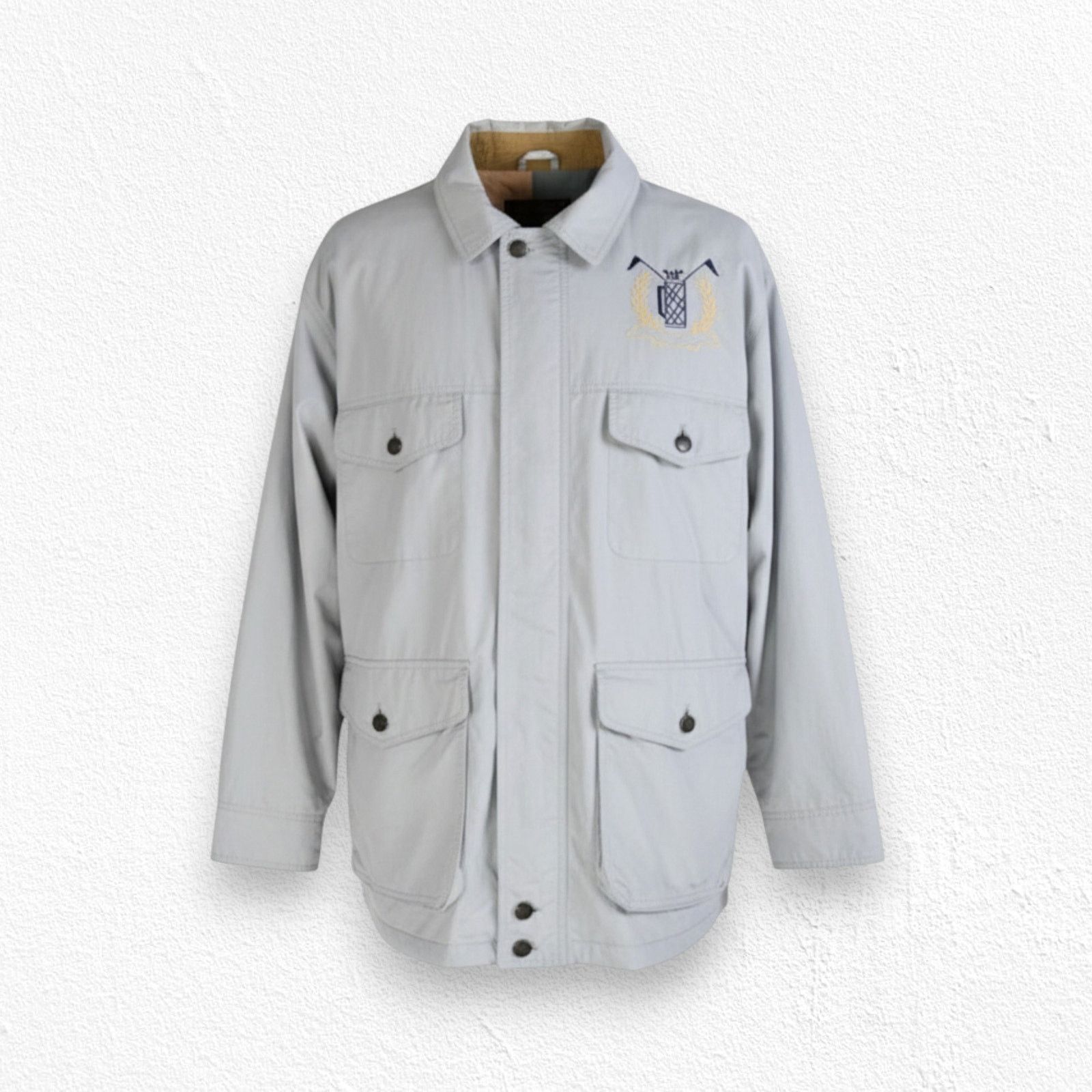 Eddie Bauer 90s Eddie Bauer Utility Golf Jacket Pale Khaki Canvas Size US M / EU 48-50 / 2 - 1 Thumbnail