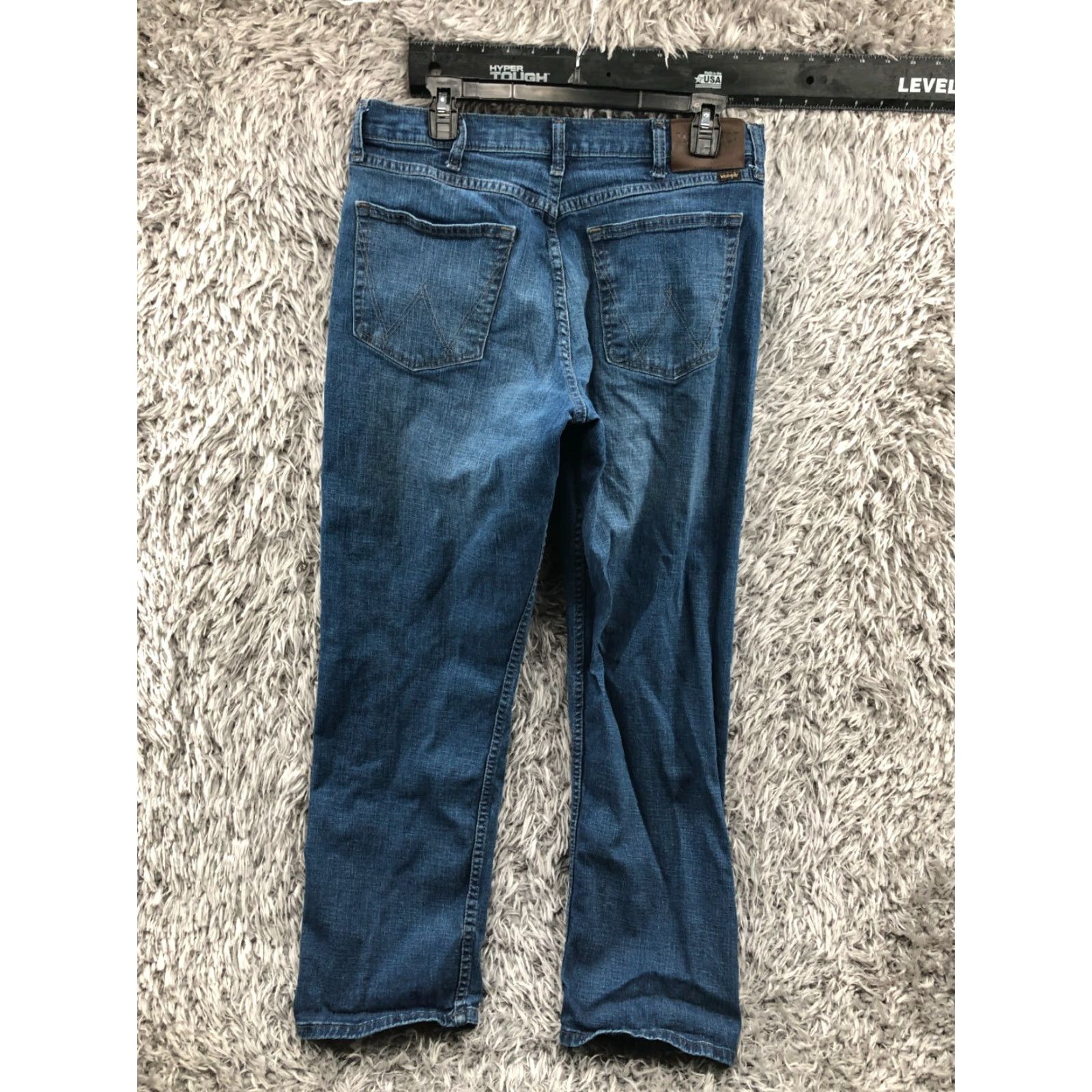 Wrangler Wrangler Jeans - Relaxed Straight Mid Rise Blue 32x30 Mens Regular Denim 5-Pocket Belt Loops Cotton Blend Size US 32 / EU 48 - 5 Thumbnail