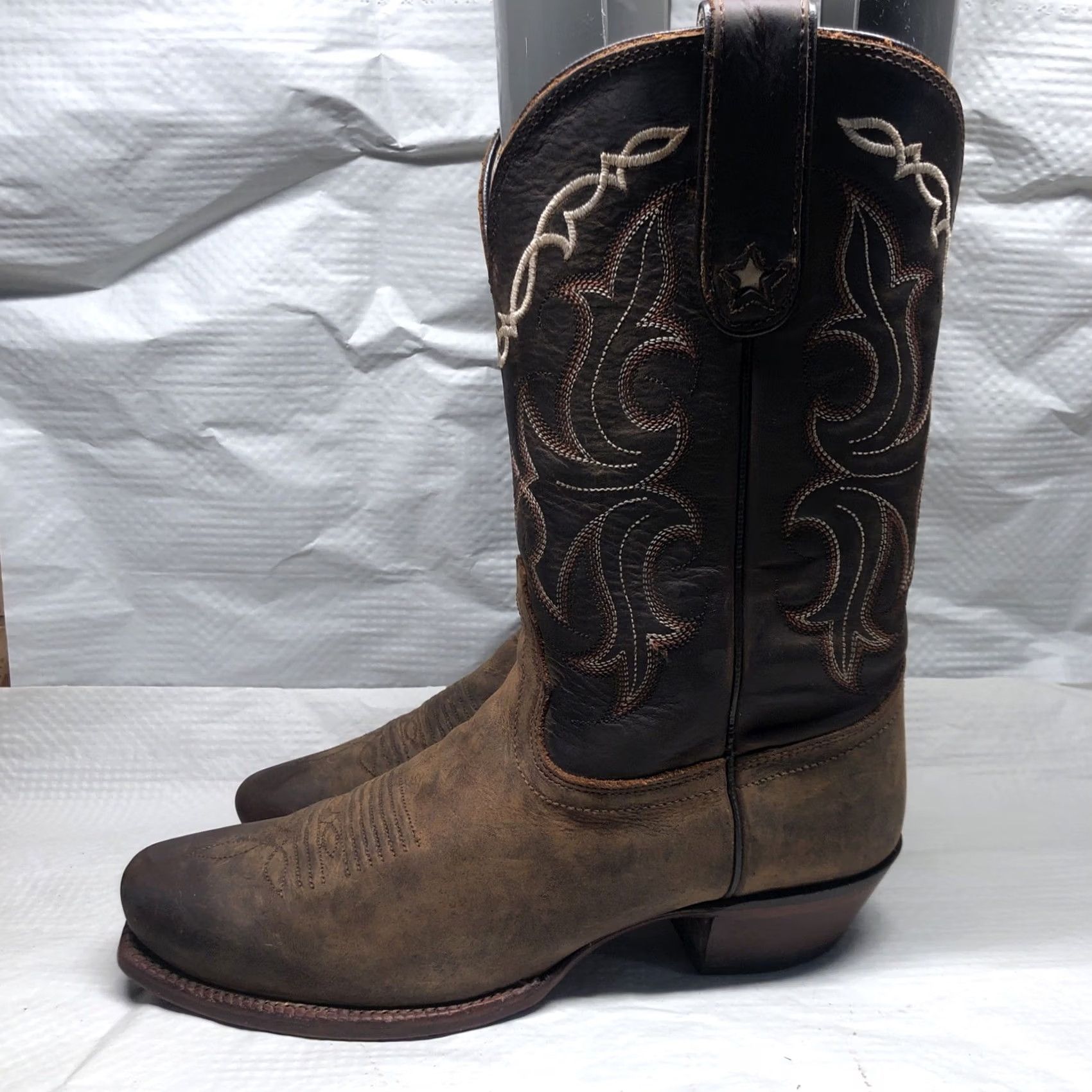 Tony Lama Tony Lama Womens Western Boots Vaquero Size 7.5B Cowgirl Style VF 6007 Boots Western Embroidered Leather Medium Shaft Brown Ladies Size US 8 / IT 38 - 6 Thumbnail