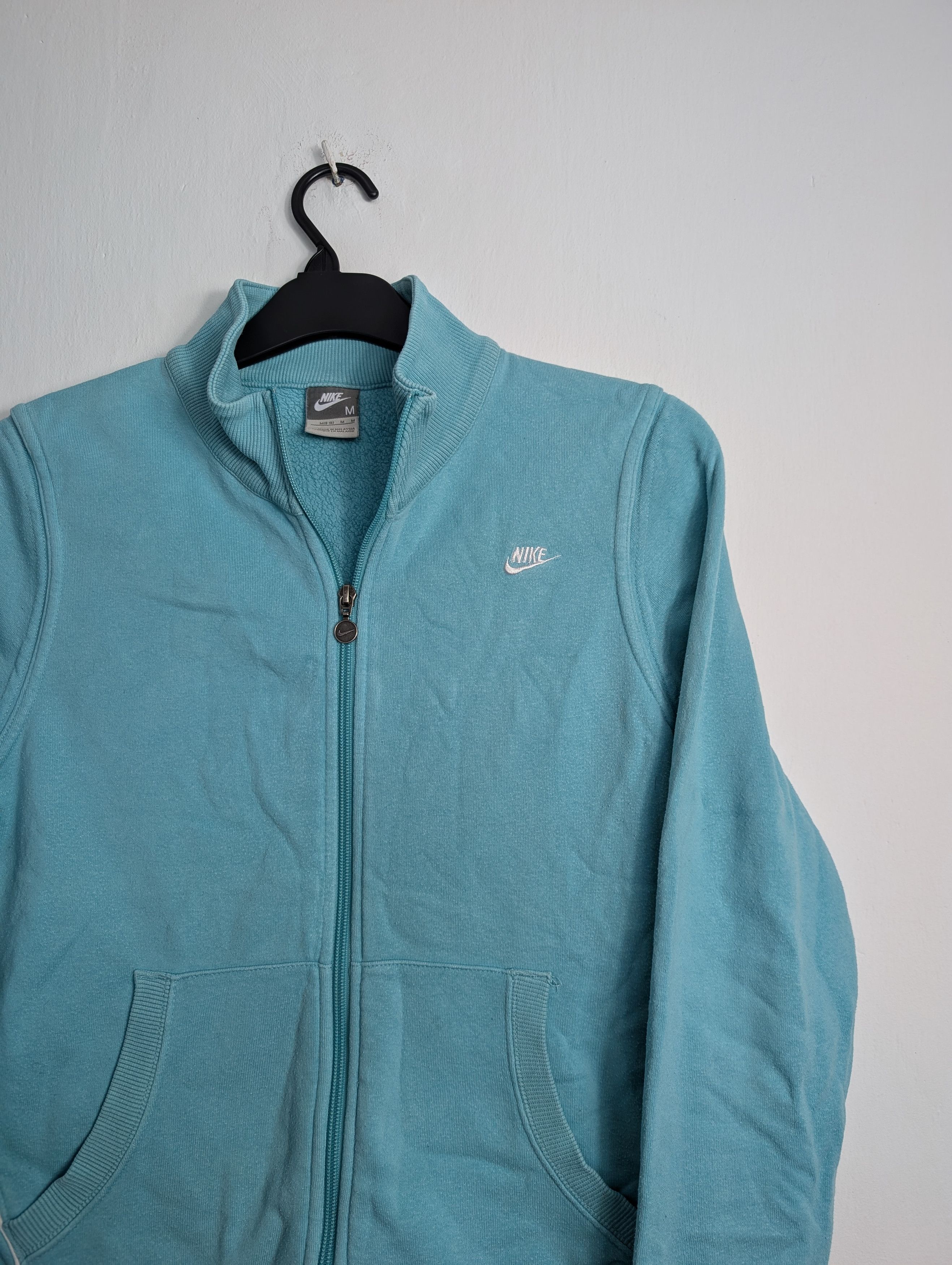 Nike Nike Women's Zip Sweatshirt Turquoise Crewneck Vintage Size M / US 6-8 / IT 42-44 - 2 Thumbnail