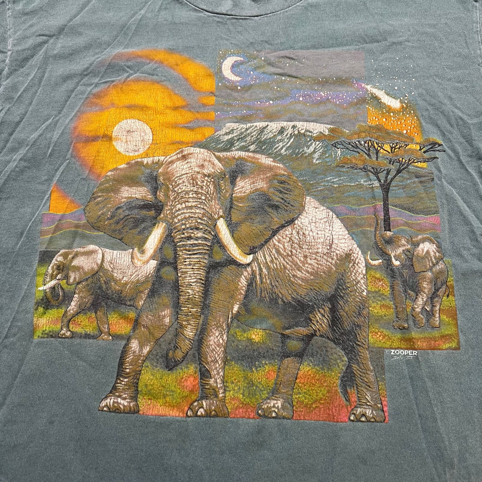 Vintage Vintage Elephant Elephants T-Shirt Sz M/L Single Stitch Size US L / EU 52-54 / 3 - 2 Thumbnail