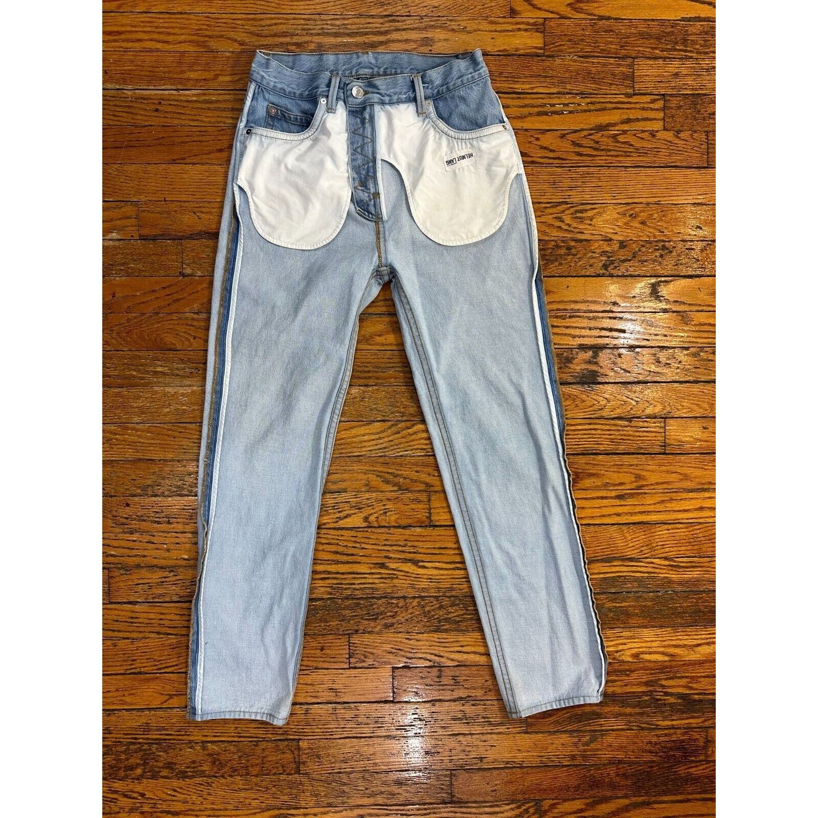 image of Helmut Lang Shayne Oliver Inside Out Denim Size 25 in Blue, Men's