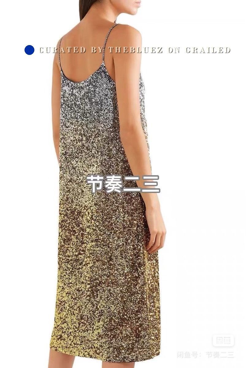 Dries Van Noten Runway Sequin Dress in Silver, Women's — image 3 of 3