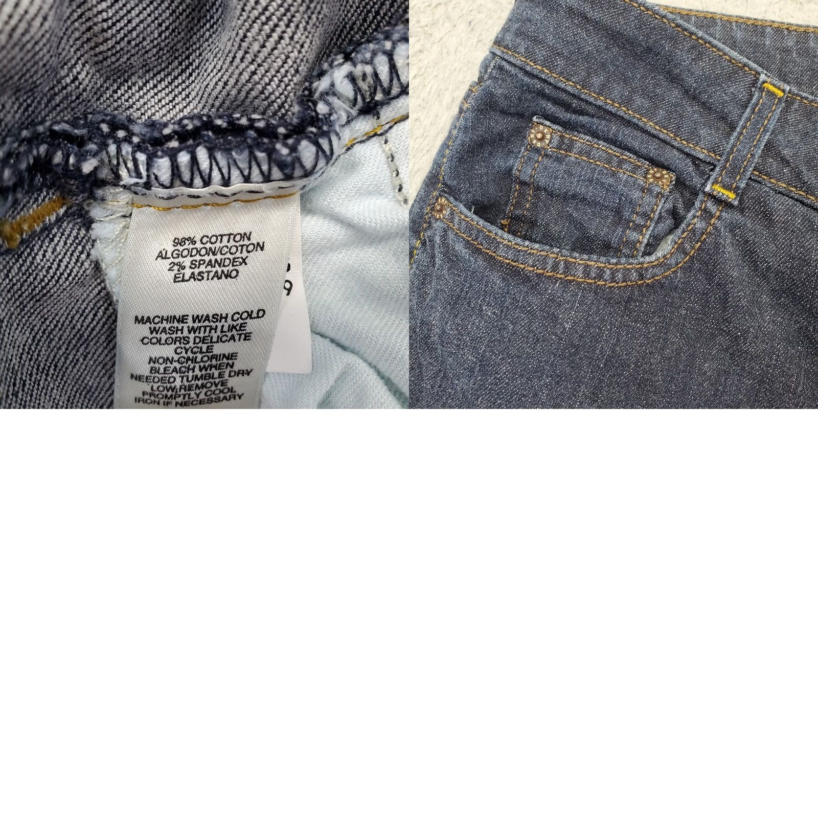 DKNY DKNY Jeans Womens 16 Blue Denim Dark Wash Cropped Stretch Ankle Slit Boho Shirt Size 38" / US 16 / IT 52 - 8 Thumbnail