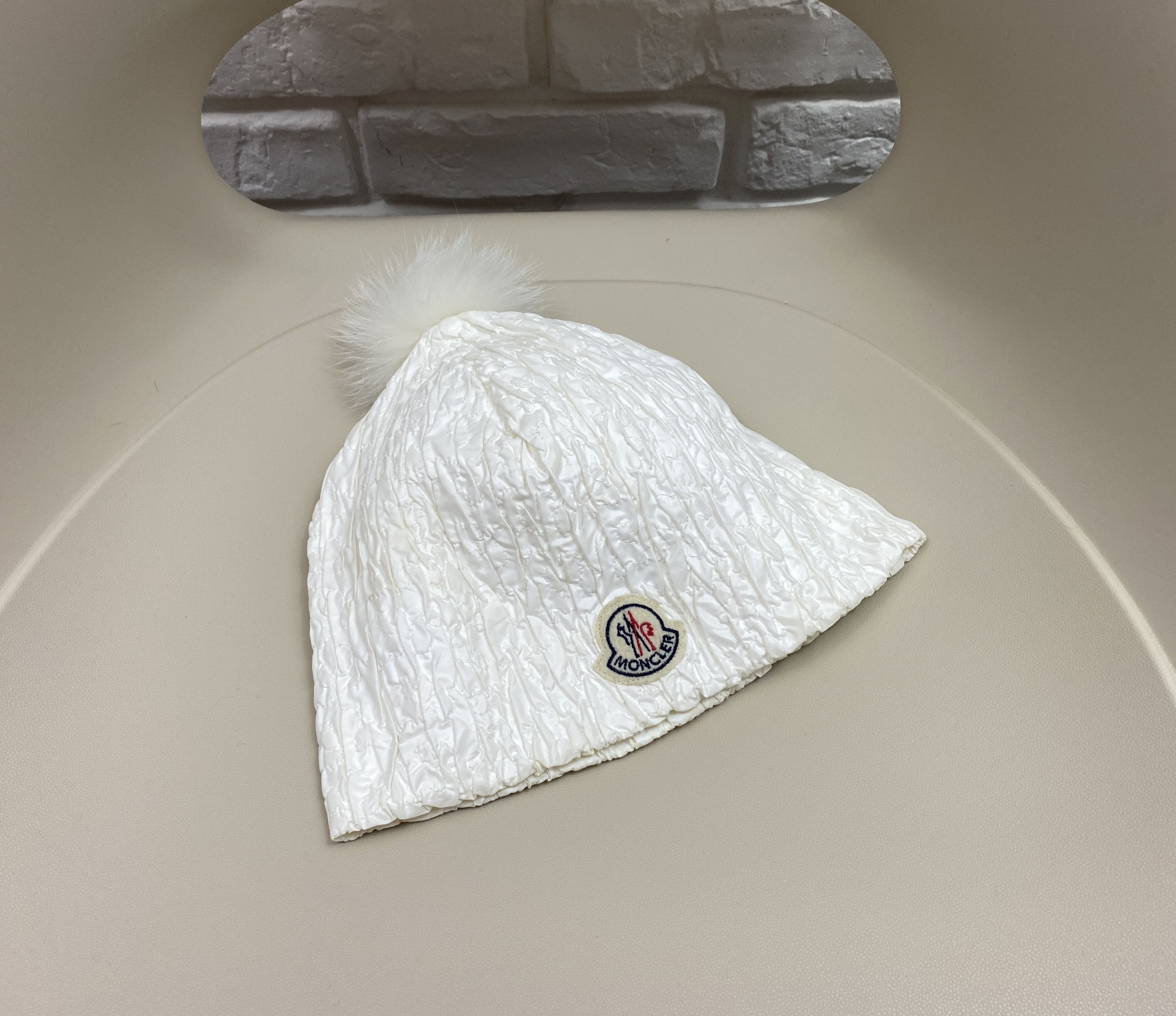 Moncler Vintage Women's Moncler Pompon Small Logo Nylon Hat Size ONE SIZE - 1 Thumbnail