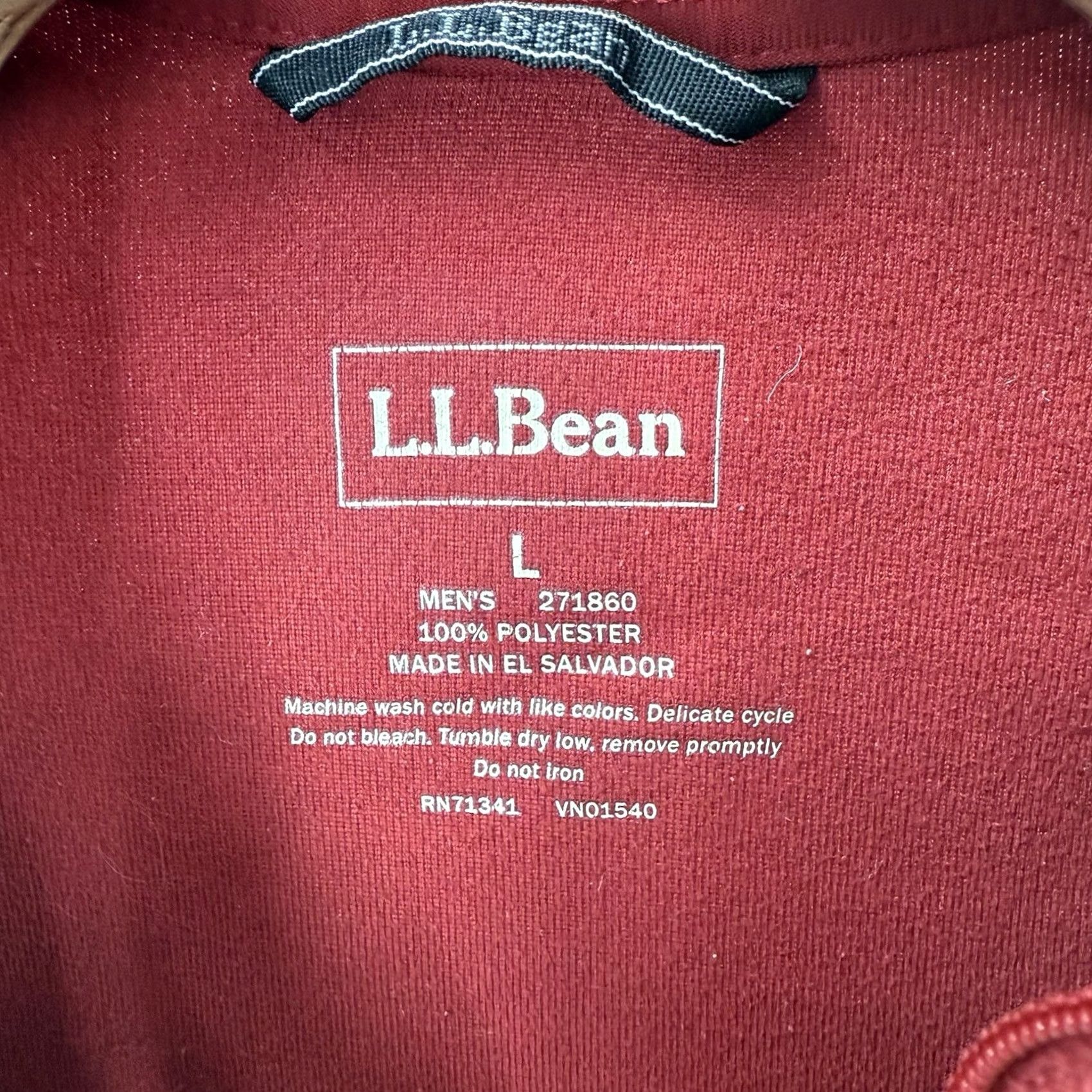 Vintage VINTAGE LL Bean Trail Fleece 1/4 Zip Pullover Jacket Men Red Large Chest Pocket Soft Warm Size US L / EU 52-54 / 3 - 4 Thumbnail