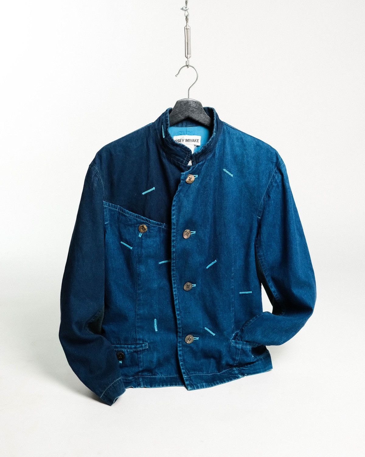 Issey Miyake Issey Miyake Mandarin Collar Indigo Dyed Jacket Size US M / EU 48-50 / 2 - 1 Thumbnail