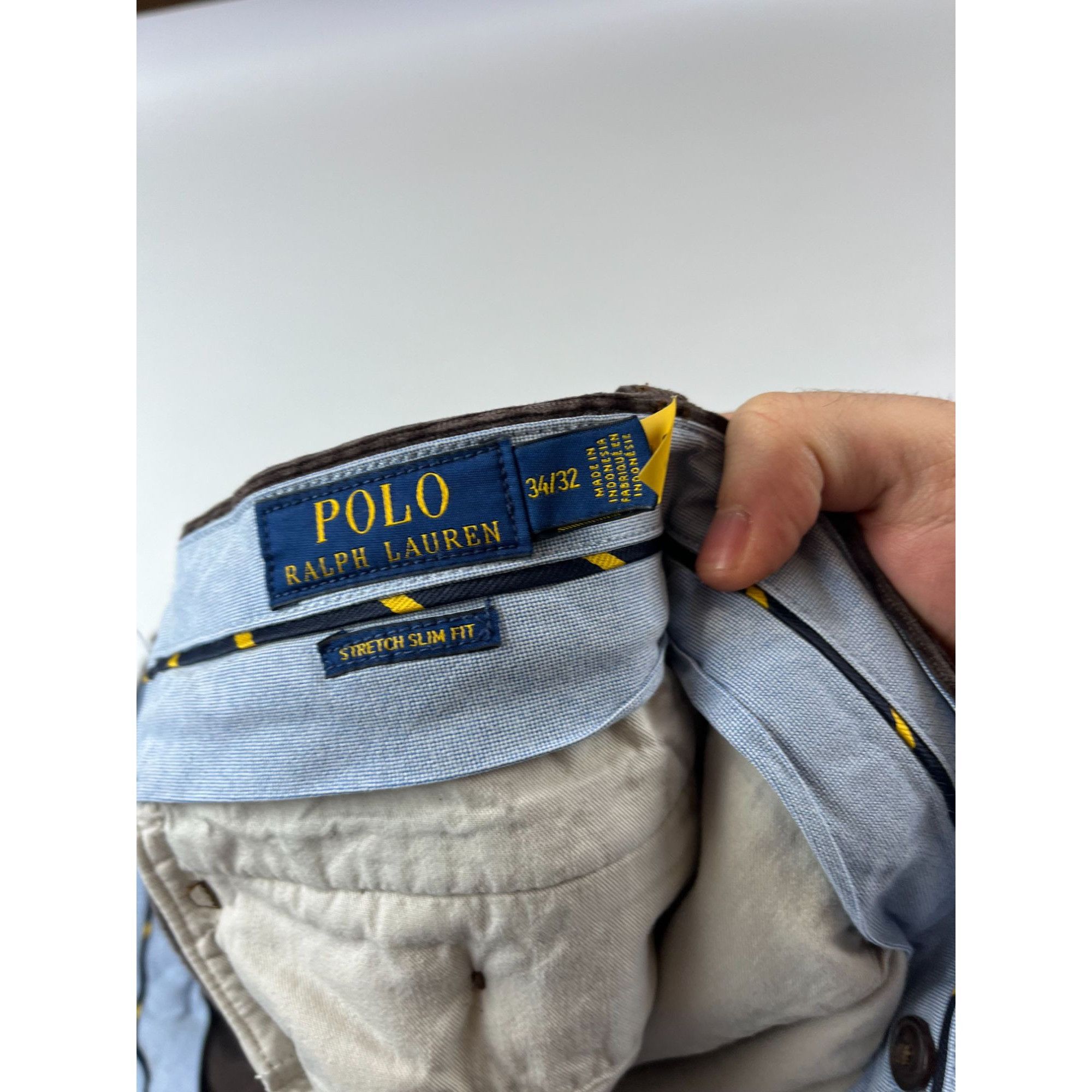 Polo Ralph Lauren × Ralph Lauren × Vintage Polo Ralph Lauren Brown Velvet Stretch Slim Fit Pants 34/32 Size US 34 / EU 50 - 2 Thumbnail