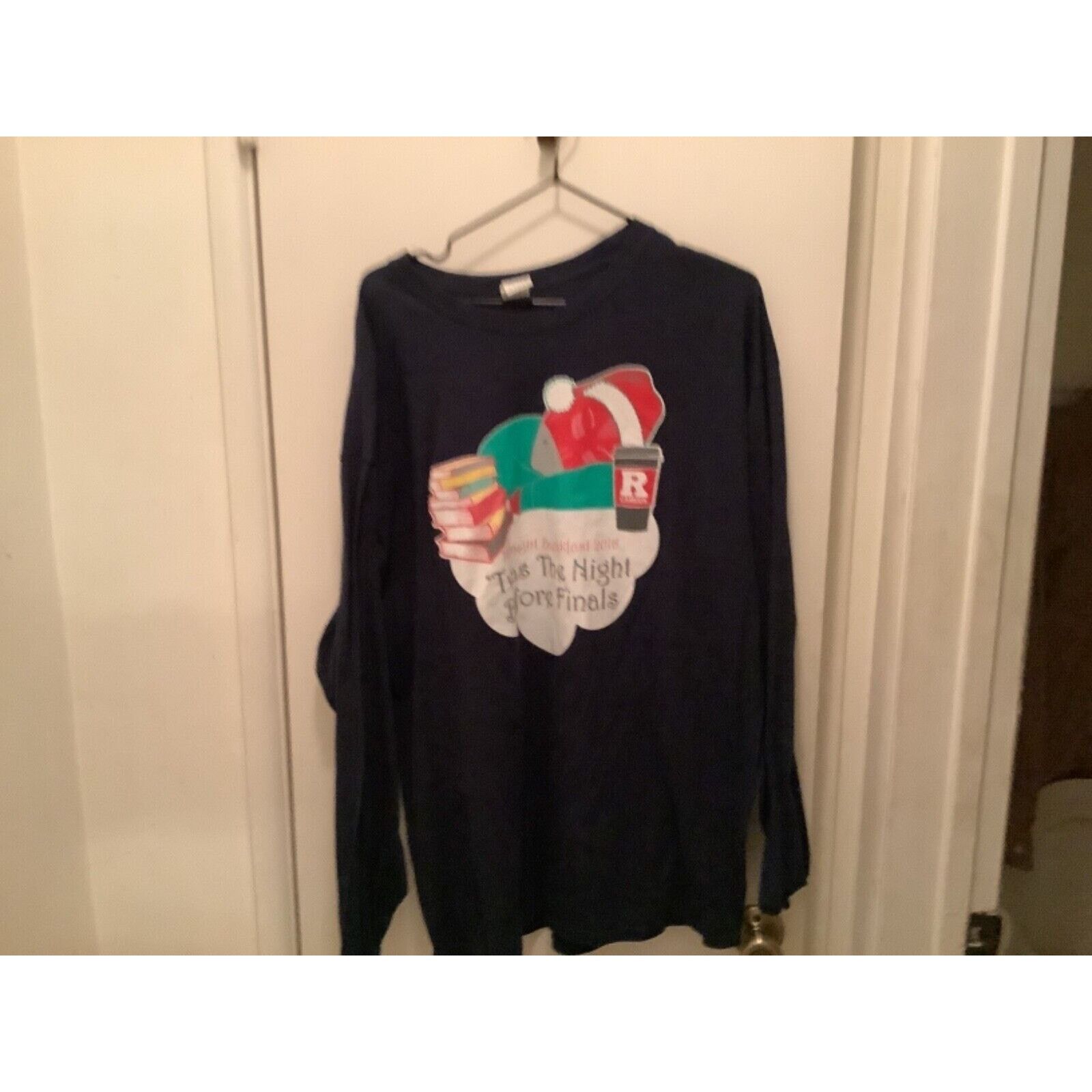 Gildan TWAS THE NIGHT BEFORE FINALS Rutgers Men’s LS T- Shirt XL Size US XL / EU 56 / 4 - 1 Thumbnail