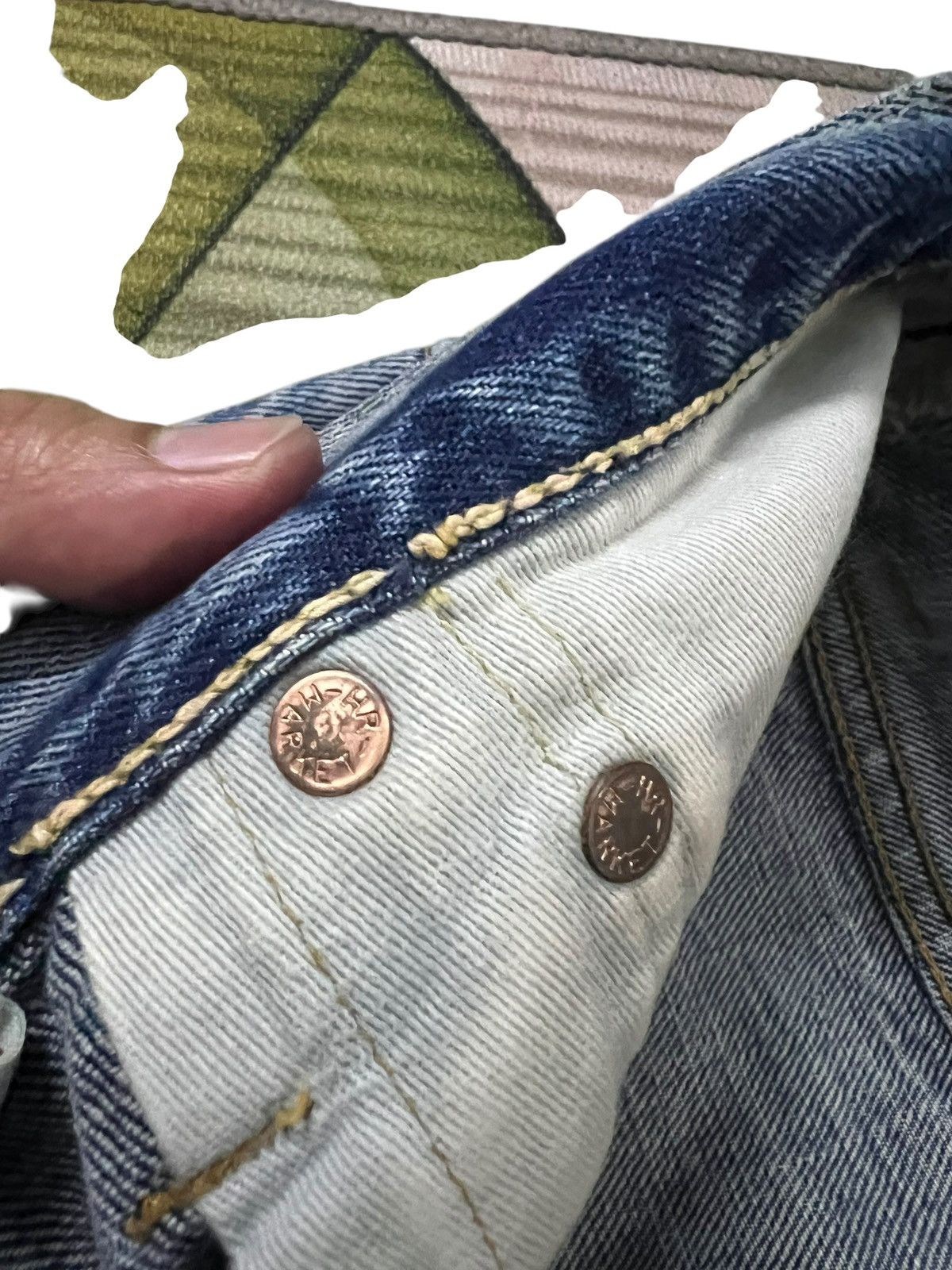 Blue Blue Japan Vintage Blue Blue Japan Patchwork Selvedge Jean Size US 29 - 9 Thumbnail