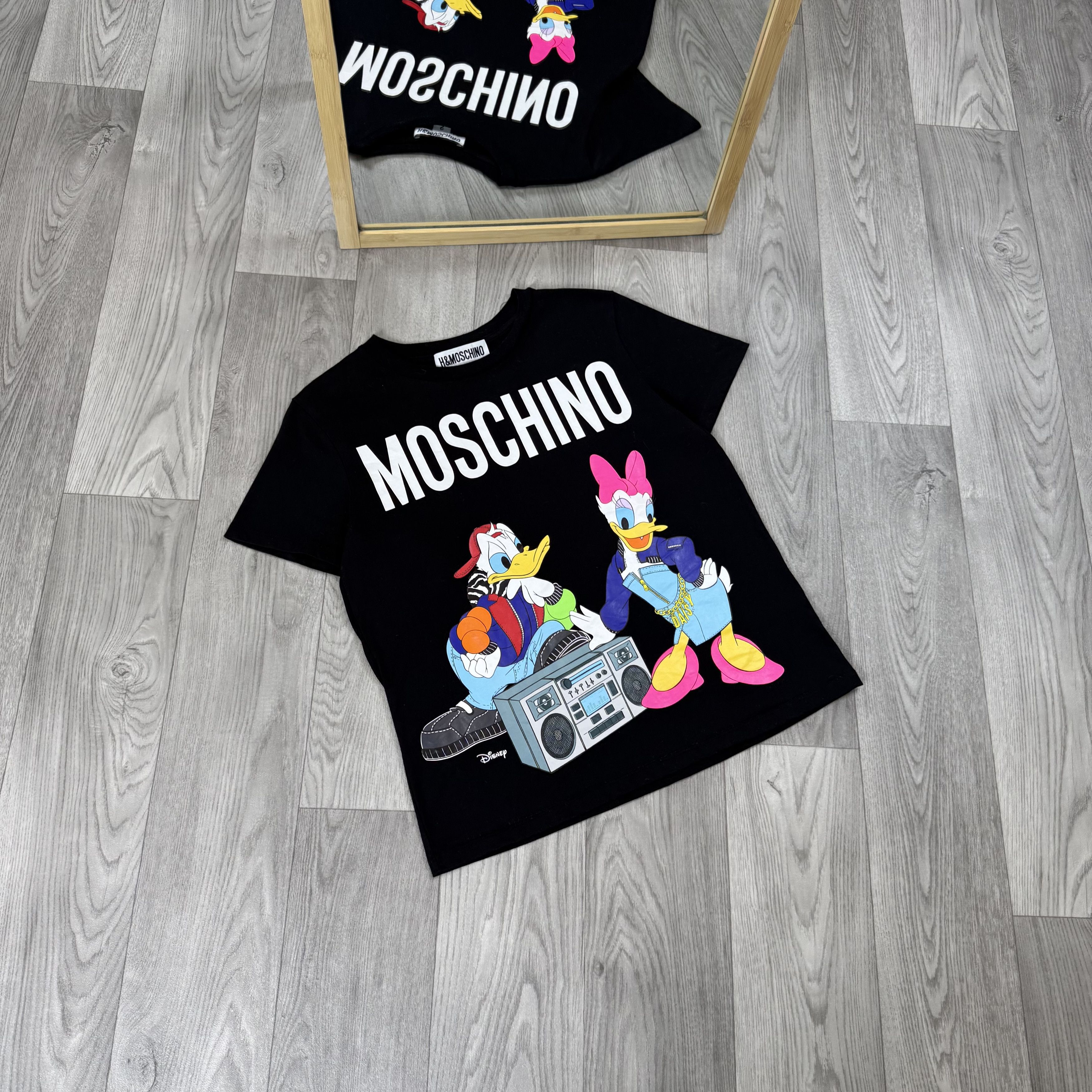 H&M × Moschino H&M x Moschino Disney Black Graphic Tee Shirt Size S / US 4 / IT 40 - 2 Thumbnail