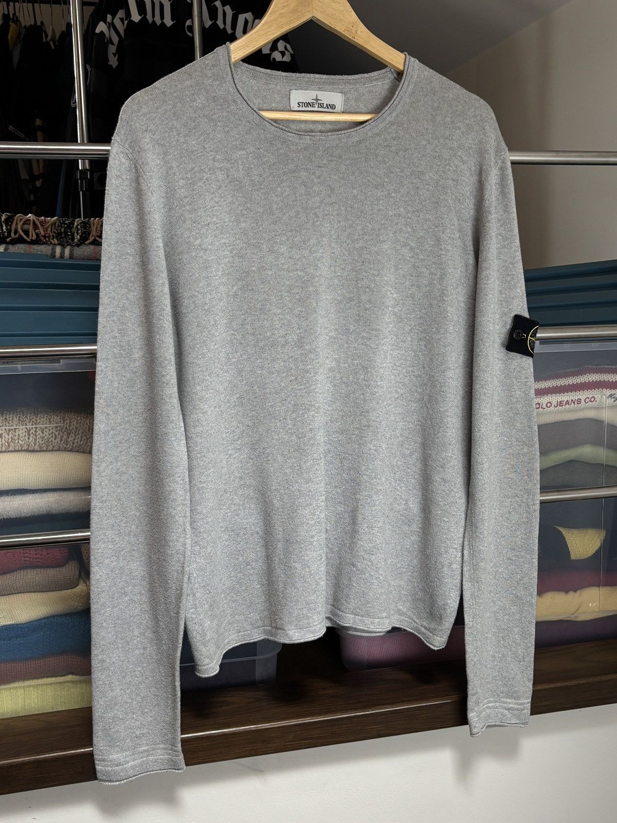 Stone Island Stone Island Vintage Grey Long Sleeve Thin Cotton Sweater Size US L / EU 52-54 / 3 - 2 Thumbnail