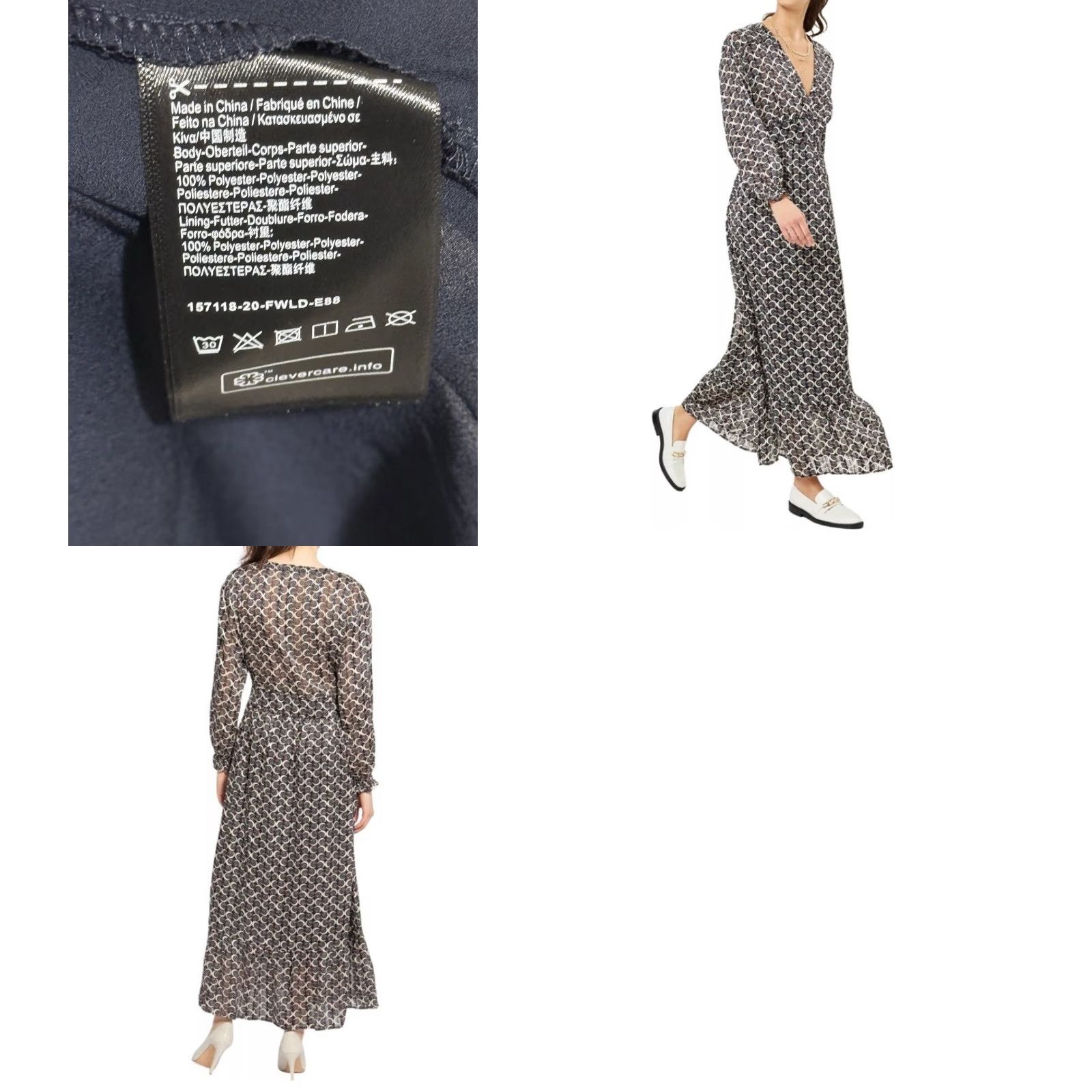 Scotch & Soda NWT Scotch & Soda Maxi Dress Bohemian Ruffle Ballon Sleeve V-Neck Multicolor Chiffon Long Zip Lined Polyester Women Size M Dress Size M / US 6-8 / IT 42-44 - 8 Thumbnail