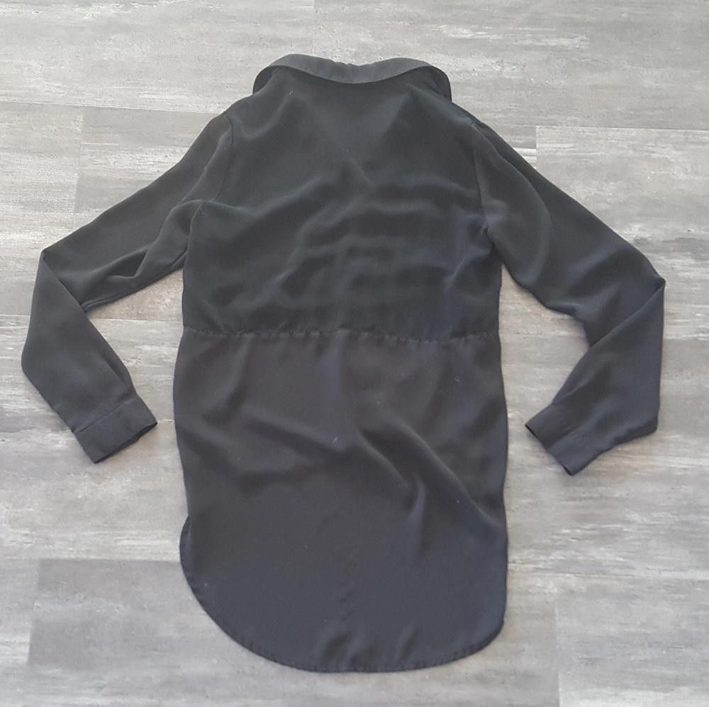 Designer Black Sheer S&F Button Down Blouse Size S / US 4 / IT 40 - 2 Thumbnail