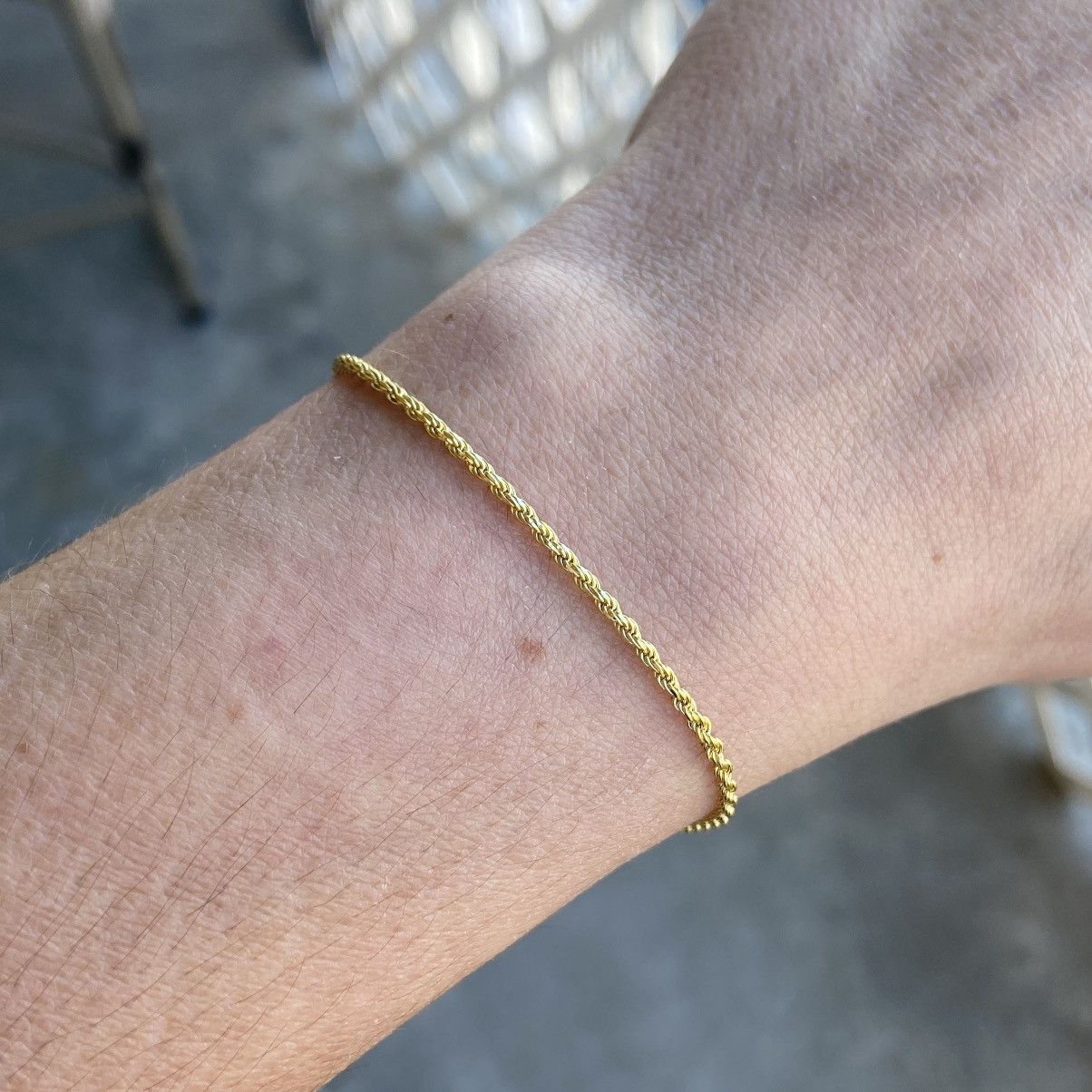 Other Gold Bracelet 14k Gold Vermeil Rope 2mm 7in Size ONE SIZE - 1 Thumbnail