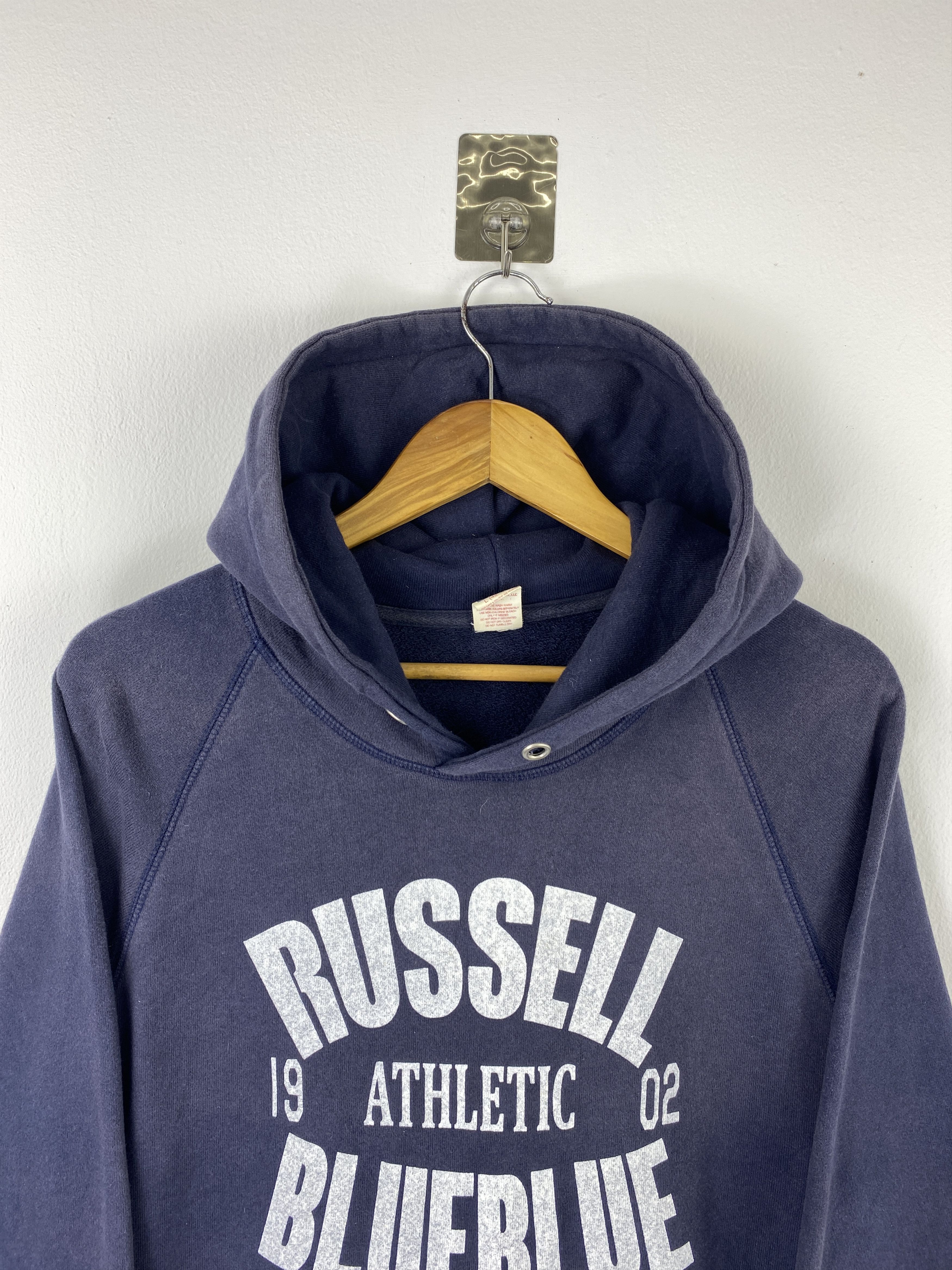Vintage Vintage 90s Russell Athletic x Blue Blue Hoodie SH0426 Size US L / EU 52-54 / 3 - 2 Thumbnail
