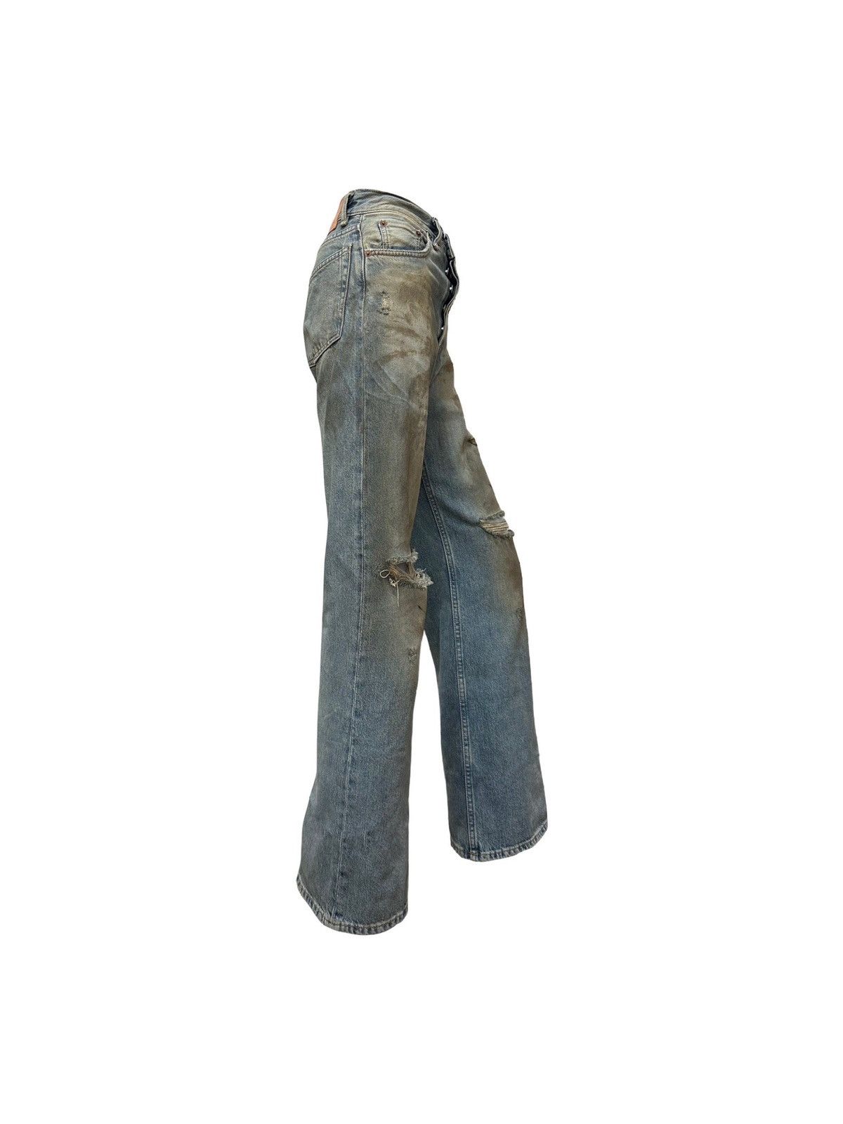 Acne Studios ACNE STUDIOS F/W 2023 Ripped Detailing Wide Leg Jeans Size 23" - 3 Thumbnail