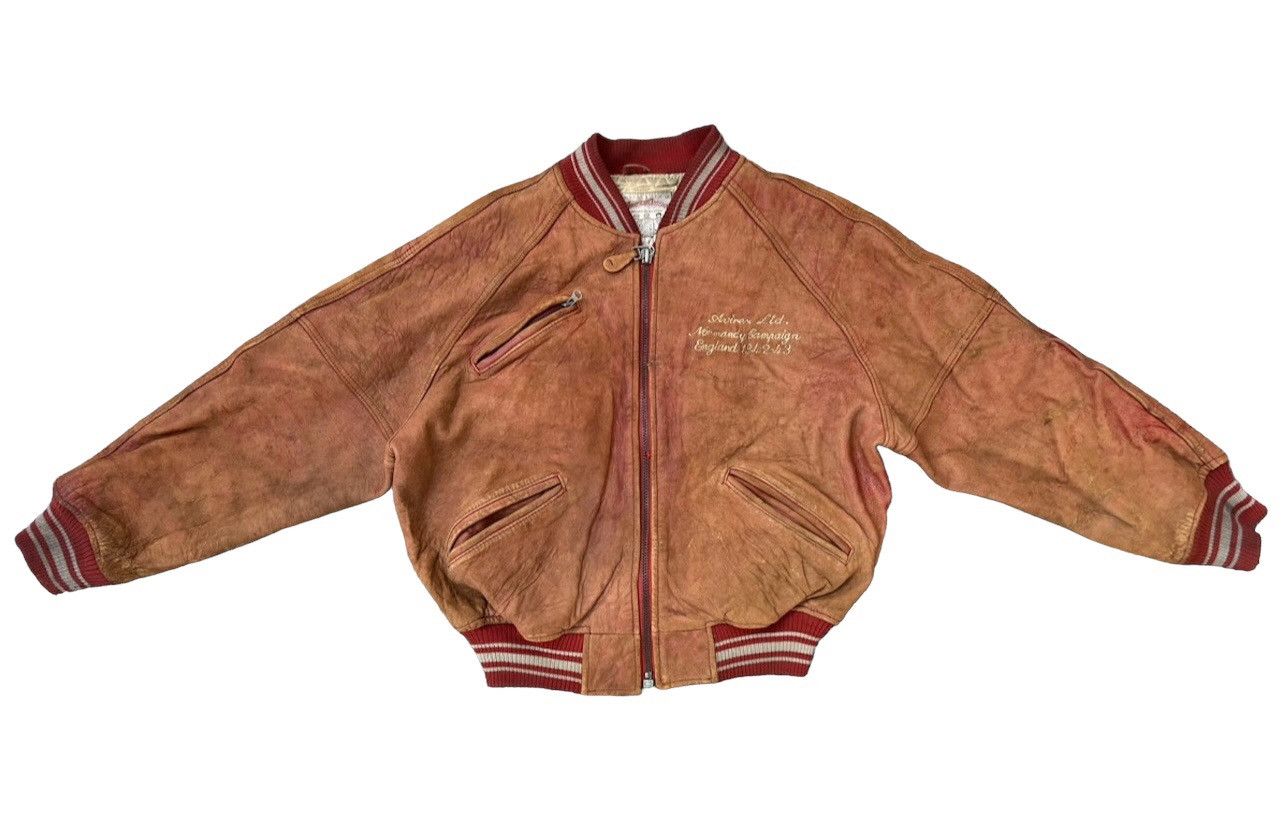 Avirex Vintage 80s 90s Avirex Trashed Leather Flight Bomber Jacket Size US L / EU 52-54 / 3 - 9 Thumbnail