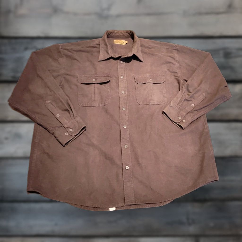 Vintage Cabela's Men’s 3XL Tall Gray Deerskin Soft Chamois Long Sleeve Button-Up Shirt, Casual Outdoor Workwear Size US XXL / EU 58 / 5 - 1 Thumbnail