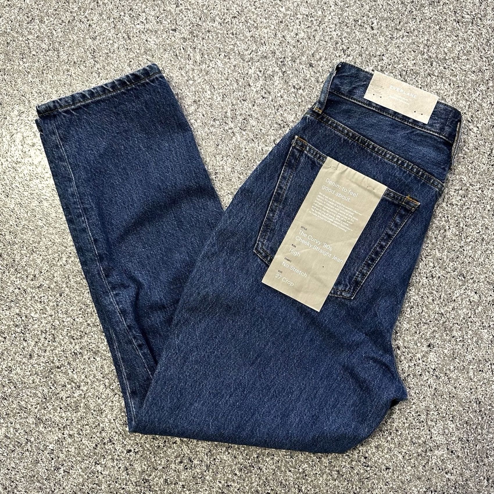 Everlane Everlane Jeans Womens 27x26 Crop High Rise Curvy 90s Straight Organic Blue Cotton Denim 5-Pocket Rise High Jeans Womens Size 27" / US 4 / IT 40 - 2 Thumbnail