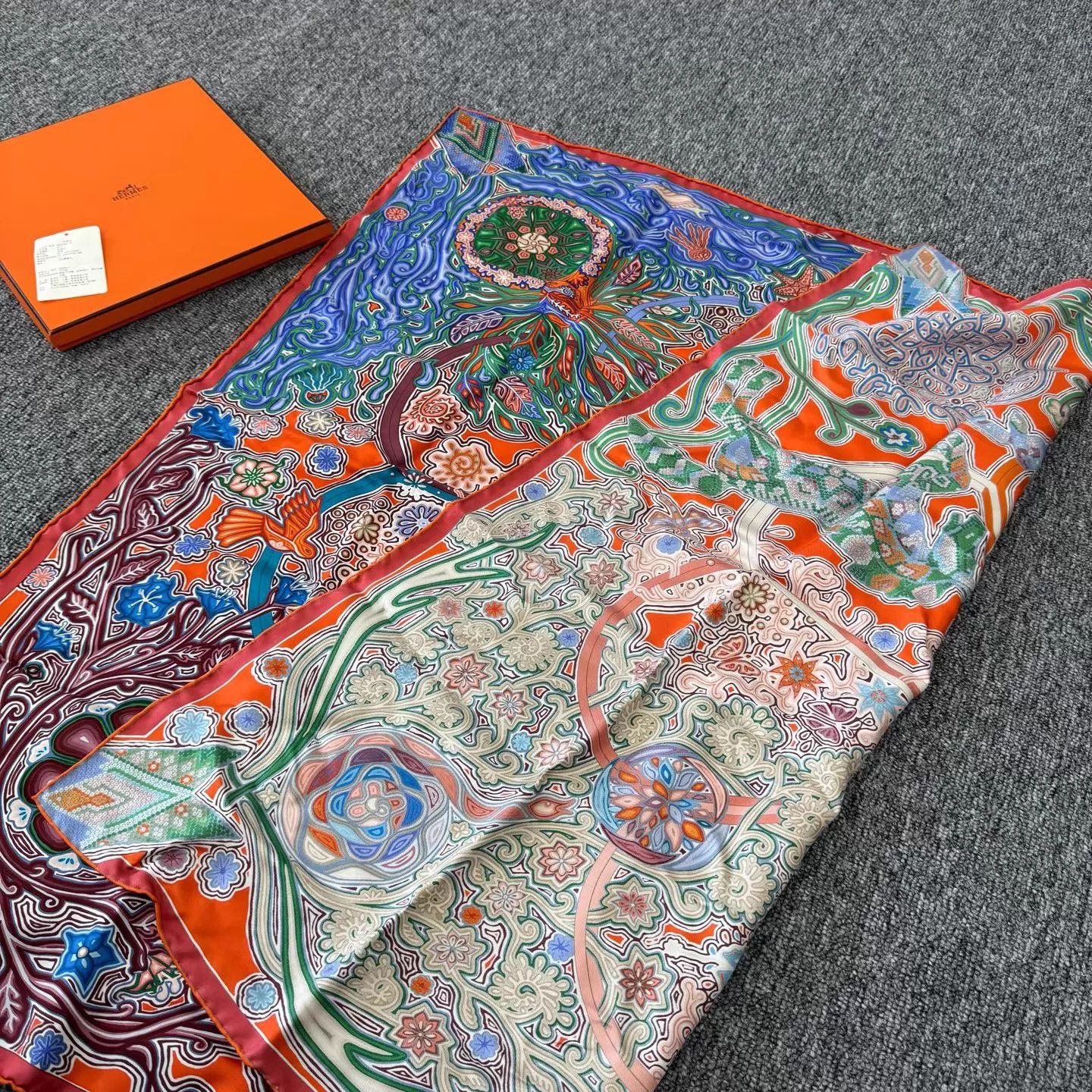 Hermes Hermes Tree of Wind Silk Scarf 99 New Vibrant Colors Size ONE SIZE - 2 Thumbnail