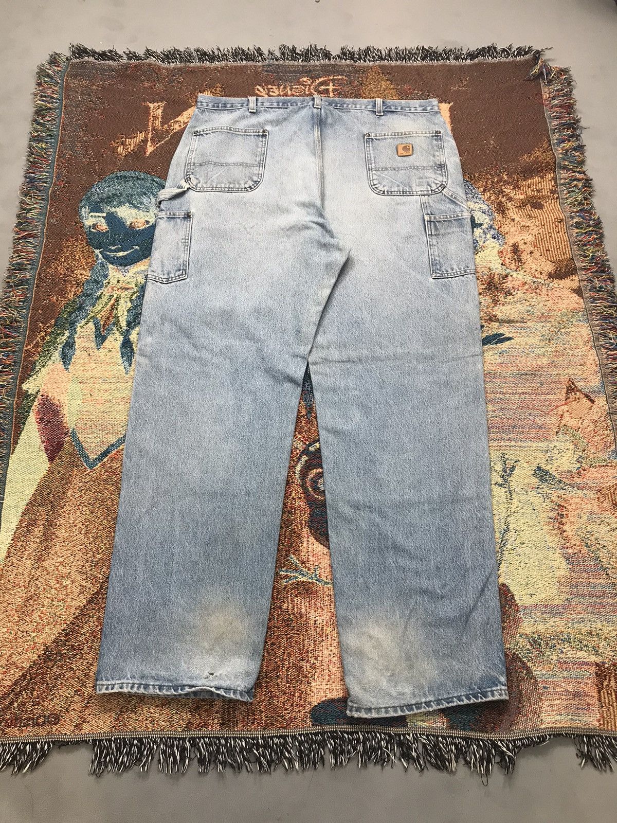 Carhartt Vintage Carhartt B73 DST faded double knee workwear denim Size US 44 / EU 60 - 2 Thumbnail