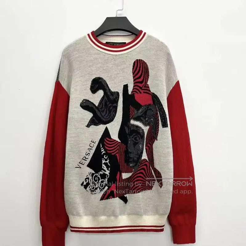 Versace Versace Grey Wool Medusa Sweater for Women . Size L / US 10 / IT 46 - 1 Thumbnail