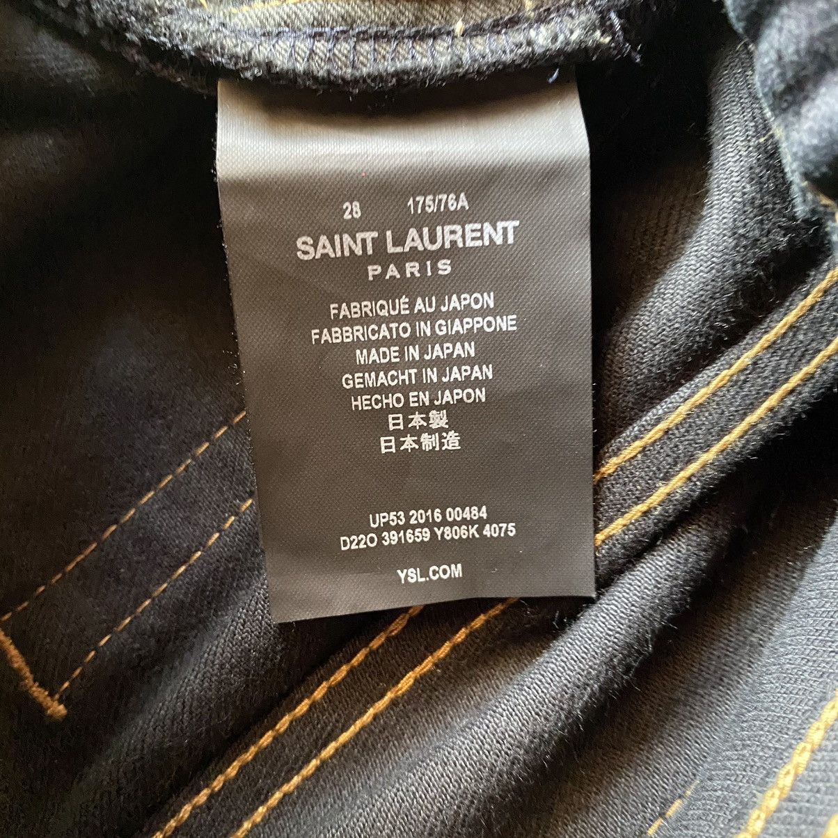Hedi Slimane × Saint Laurent Paris SLP Trash Denim Black Chain Size US 30 / EU 46 - 8 Thumbnail