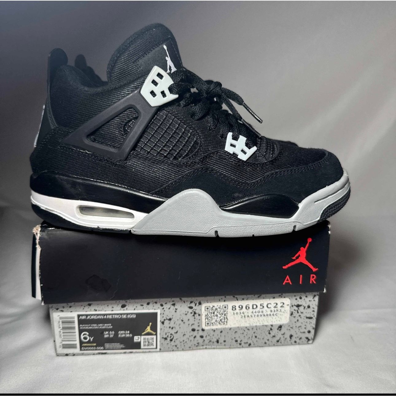 Jordan Brand × Nike Size 6 - Air Jordan 4 Retro SE GS Black Canvas Men's Shoes Size US 6 / EU 39 - 1 Thumbnail