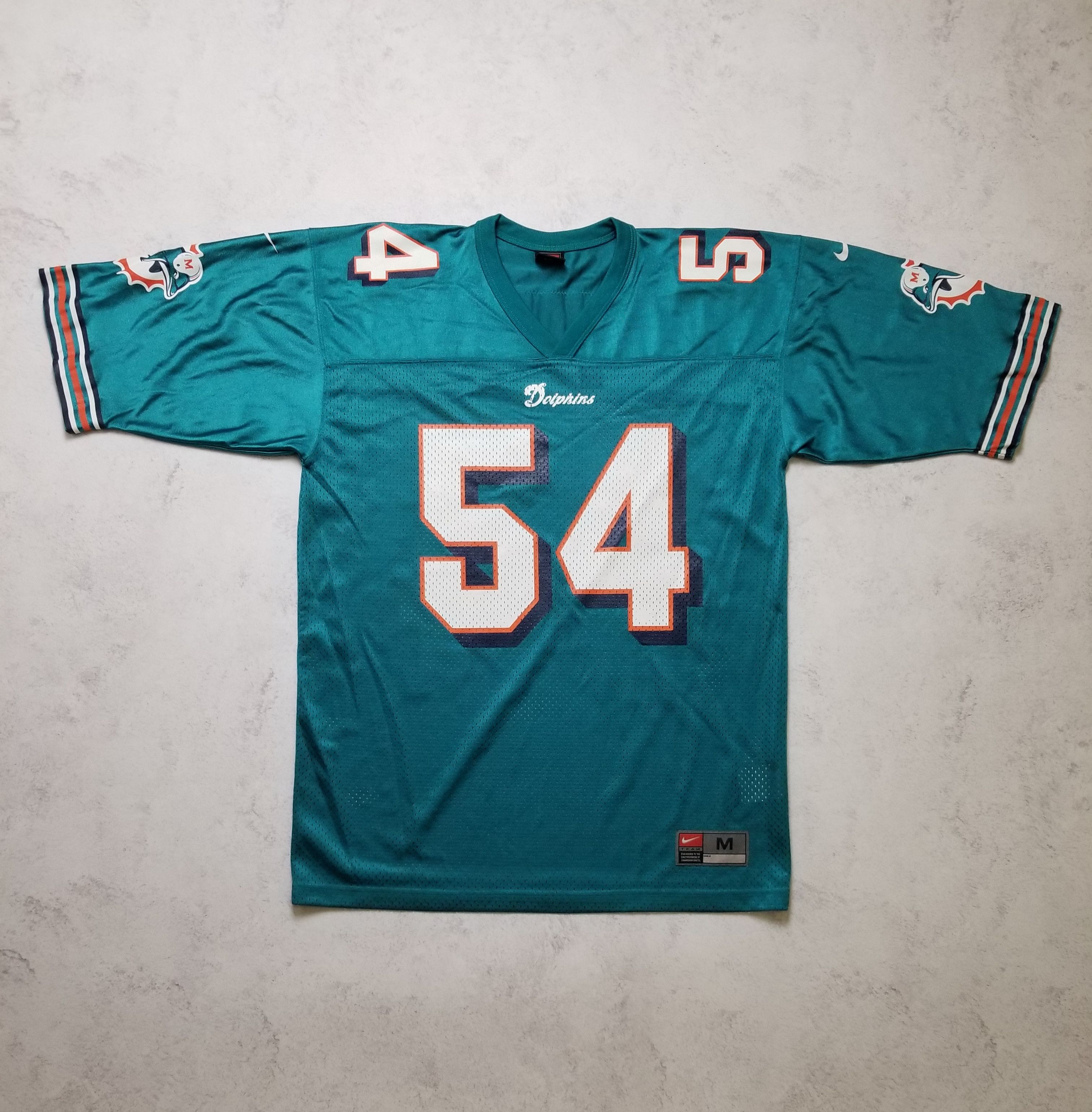 Nike VTG 90s Nike Zach Thomas Miami Dolphins NFL Teal Aqua Jersey Size US M / EU 48-50 / 2 - 2 Thumbnail