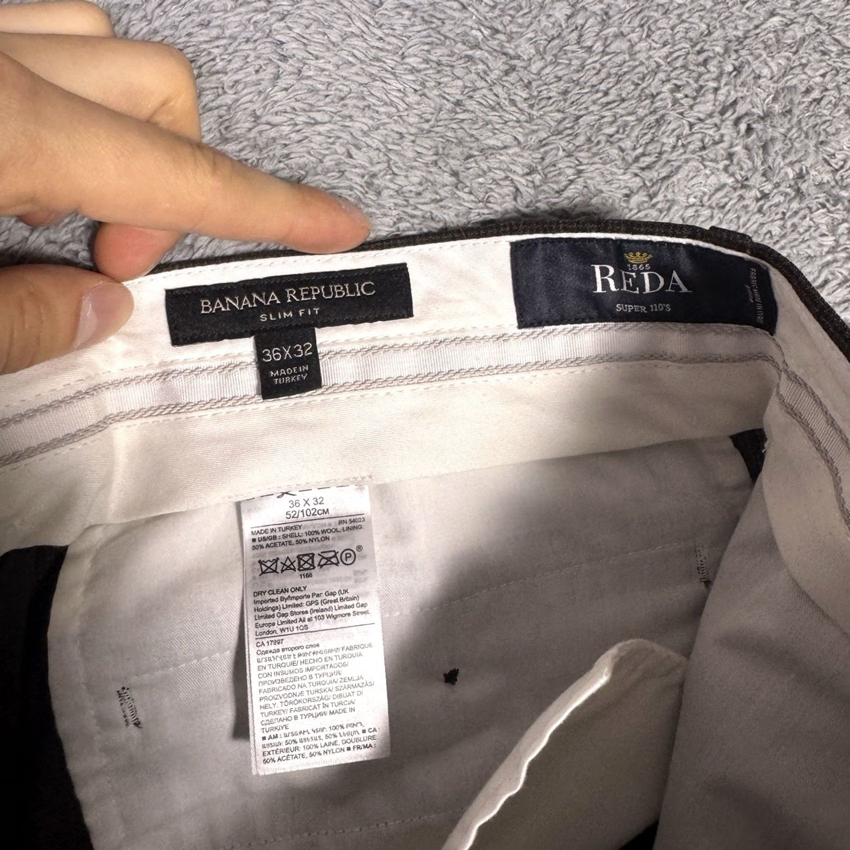 Banana Republic Banana Republic Reda Pants Mens 36x32 Wool Slim Slacks Trouser 1865 Super 110s Dress Pants Size US 36 / EU 52 - 5 Thumbnail
