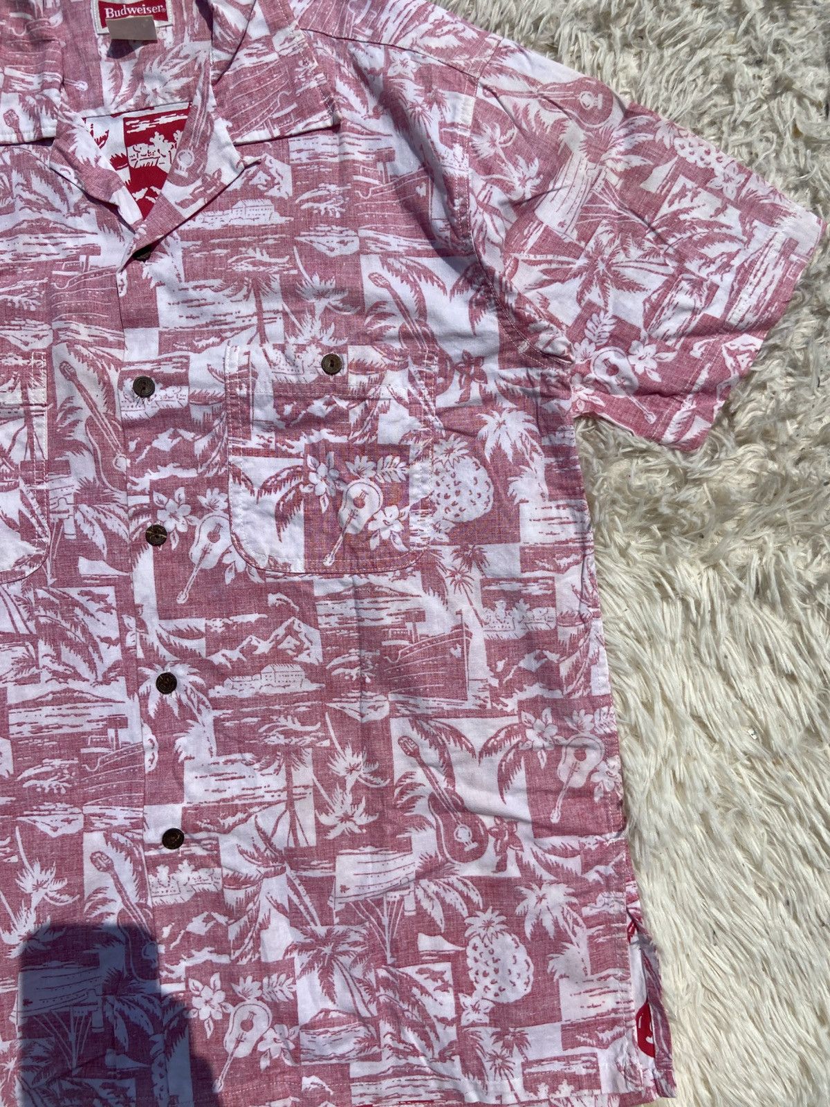 Budweiser Vintage 80s Budweiser Hawaii Button Up Shirt Size US L / EU 52-54 / 3 - 4 Thumbnail