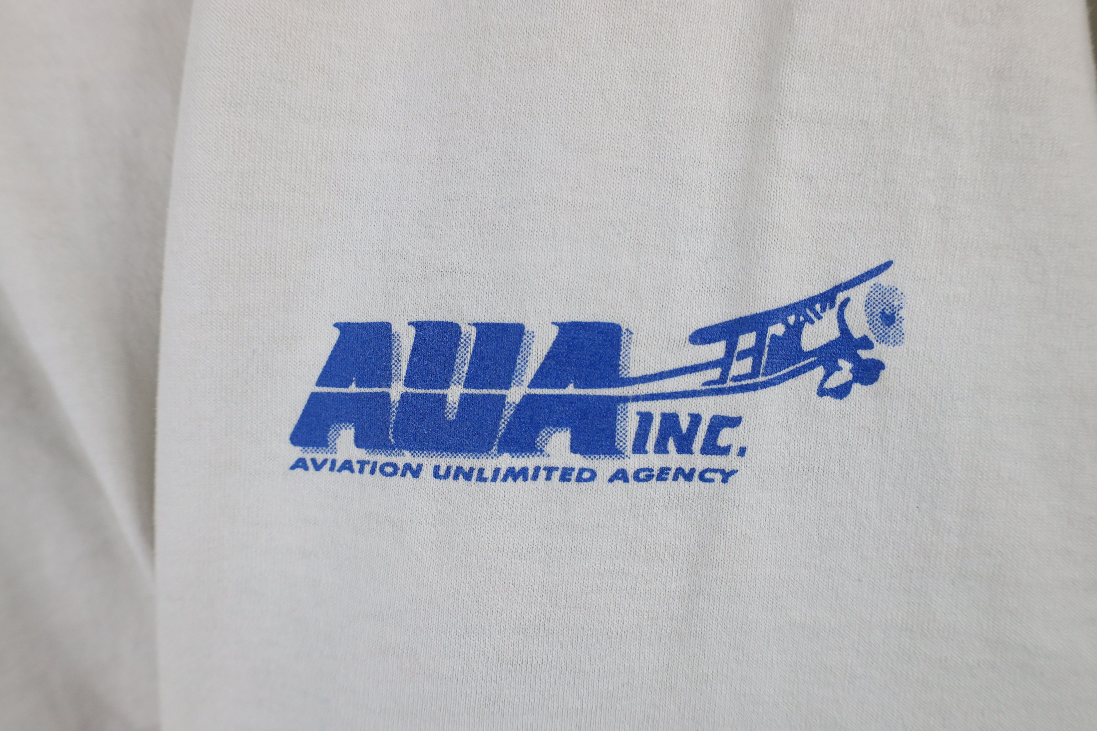 Vintage Vintage 90s AUA Aviation Unlimited Agency Airplane T-Shirt Size US XL / EU 56 / 4 - 4 Thumbnail