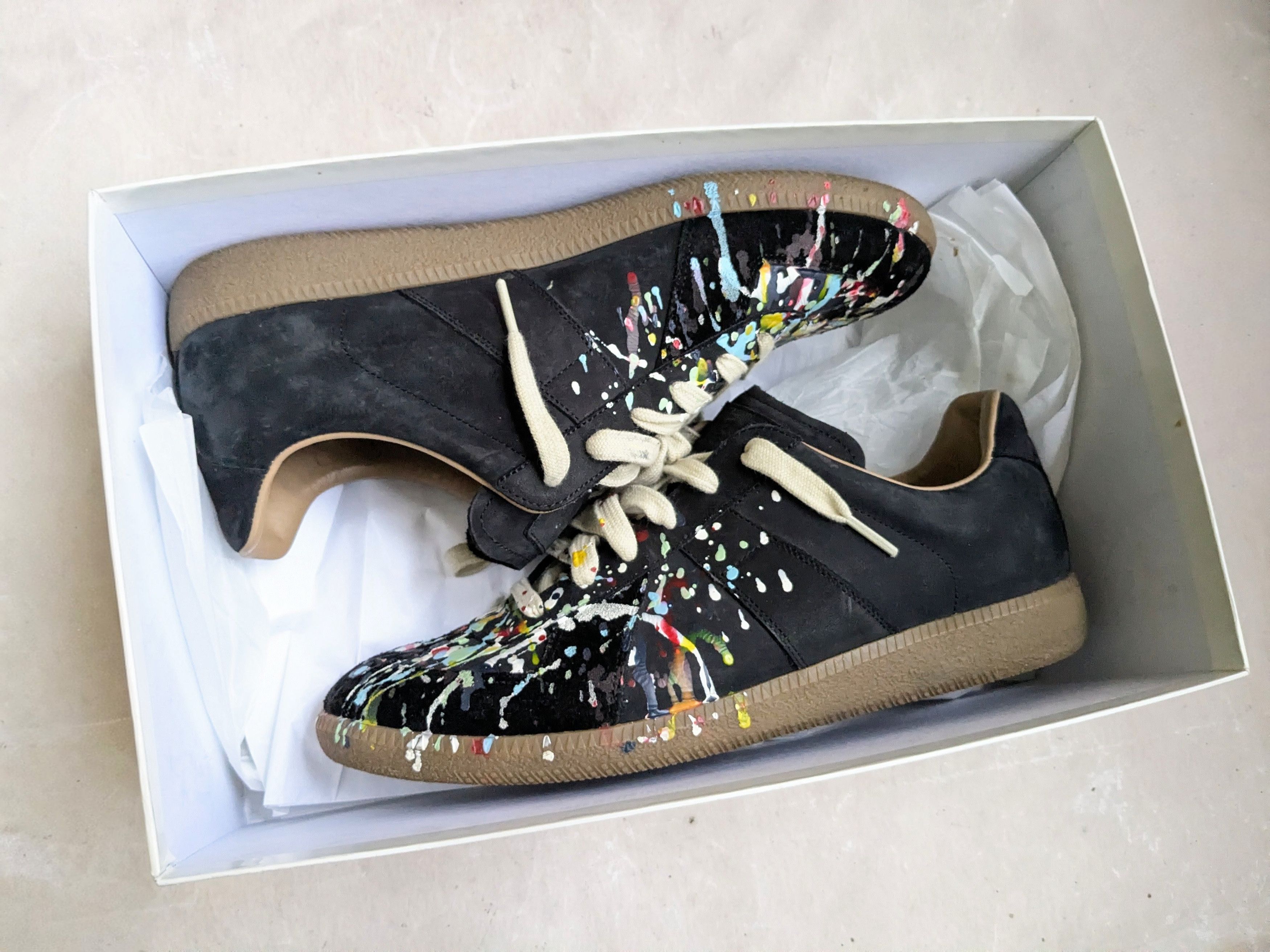 Maison Margiela Maison Margiela Replica GAT Black Paint Splatter 9 42 Size US 9 / EU 42 - 1 Thumbnail