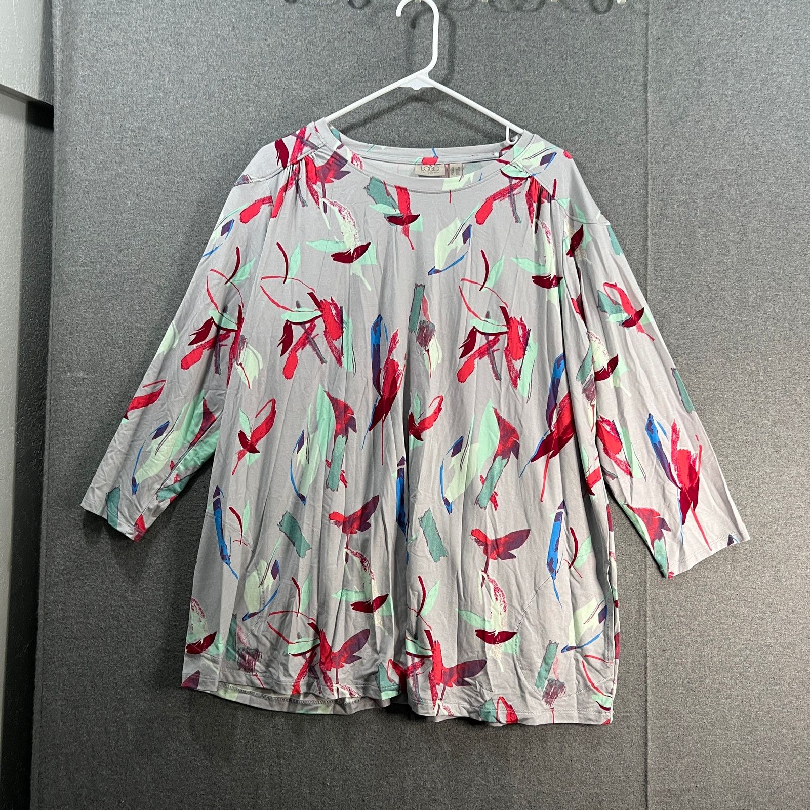 Other LOGO by Lori Goldstein Rayon 230 Feather Print Size XL / US 12-14 / IT 48-50 - 1 Thumbnail