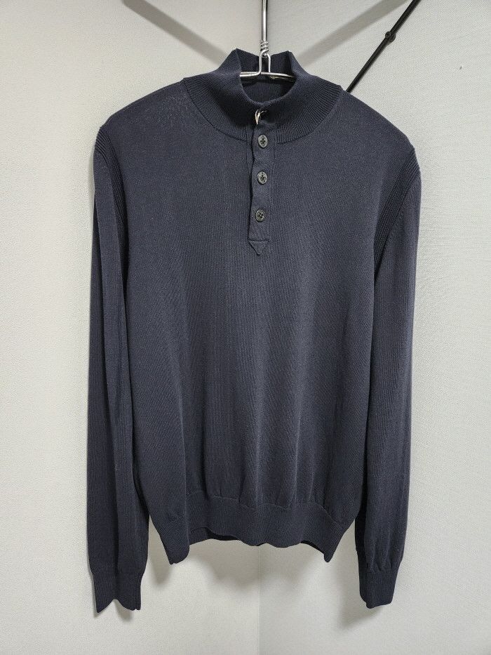 Other MARINA YACHTING BUTTON MOCK NECK SWEATER Size US L / EU 52-54 / 3 - 1 Thumbnail