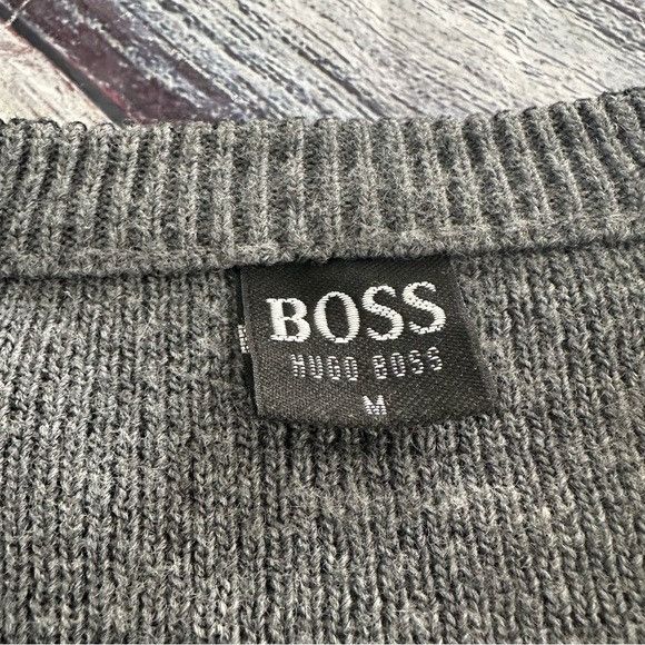 Hugo Boss Vintage Hugo Boss Ribbed Cotton Knit Gray Sweater Size US M / EU 48-50 / 2 - 6 Thumbnail