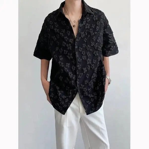 VIBE Retro vintage flower mesh button up shirt Size US XXL / EU 58 / 5 - 2 Thumbnail