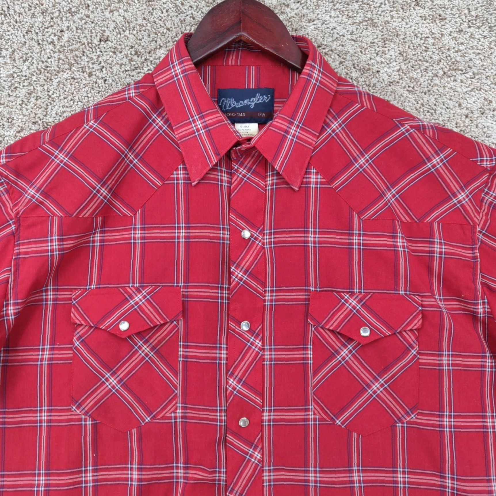 Wrangler VINTAGE Wrangler X Long Tails Shirt Pearl Snap Men 17.5 Red Plaid Western Cowboy Shirt Men 17.5 Red Plaid Wrangler Pearl Snap Western Cowboy Size US XXL / EU 58 / 5 - 2 Thumbnail