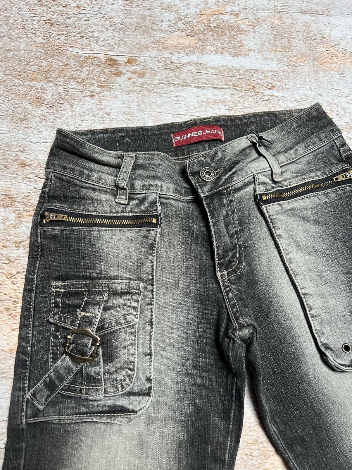 Japanese Brand Vintage Japanese super flare cargo jeans Size 28" / US 6 / IT 42 - 6 Thumbnail