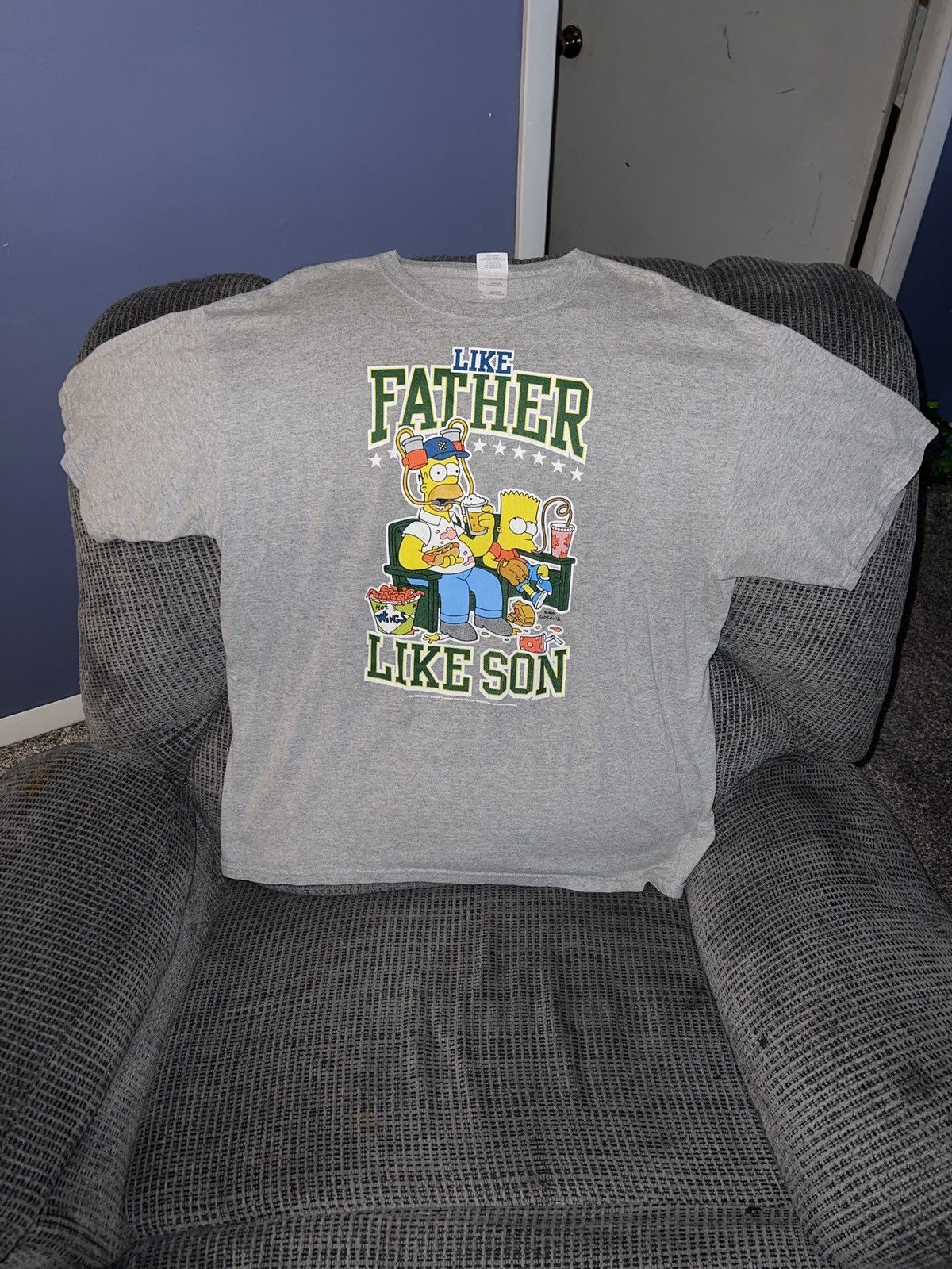 The Simpsons Gildan Heavy Cotton The Simpsons Like Father Like Son Tee Size US XL / EU 56 / 4 - 1 Thumbnail