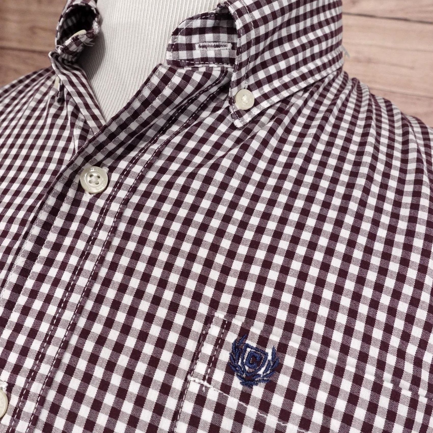 Chaps Chaps Shirt Mens L Check Long Sleeve Button-Up Regular Fit Stretch Embroidered Crest Button-Down Collar Casual Fall Mens Size US L / EU 52-54 / 3 - 2 Thumbnail
