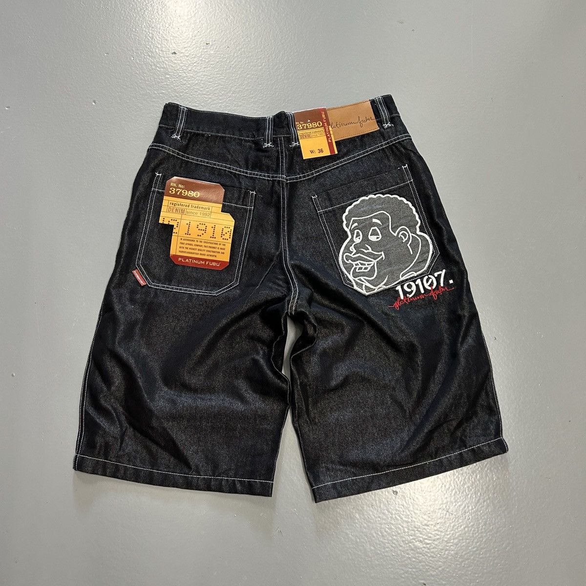 Fubu Crazy vintage 90’s FUBU baggy fat Albert black jorts wide | Grailed