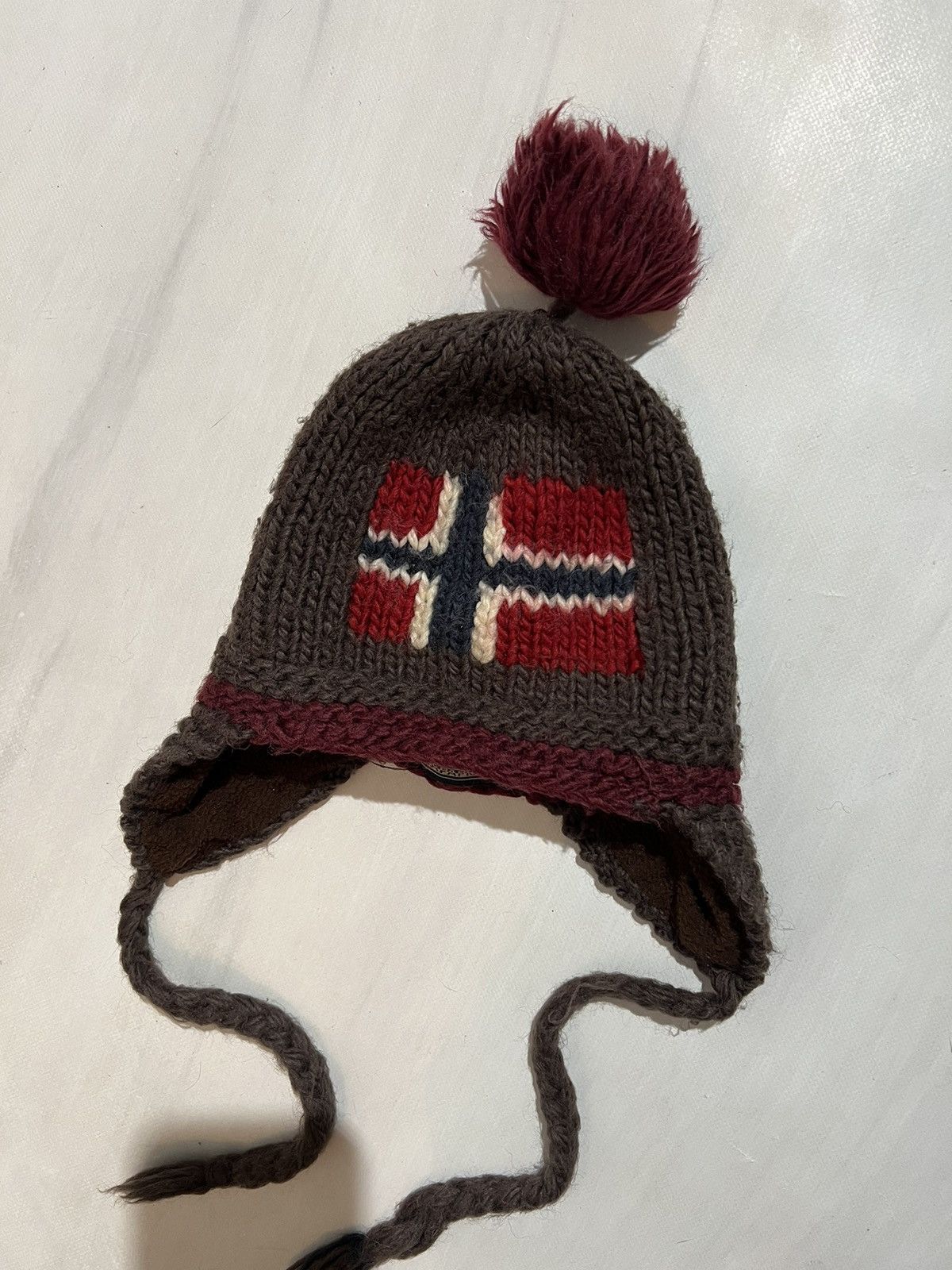 Napapijri × Vintage Y2K Napapijri EarFlap Trapper Knit Hat Vintage Size ONE SIZE - 1 Thumbnail