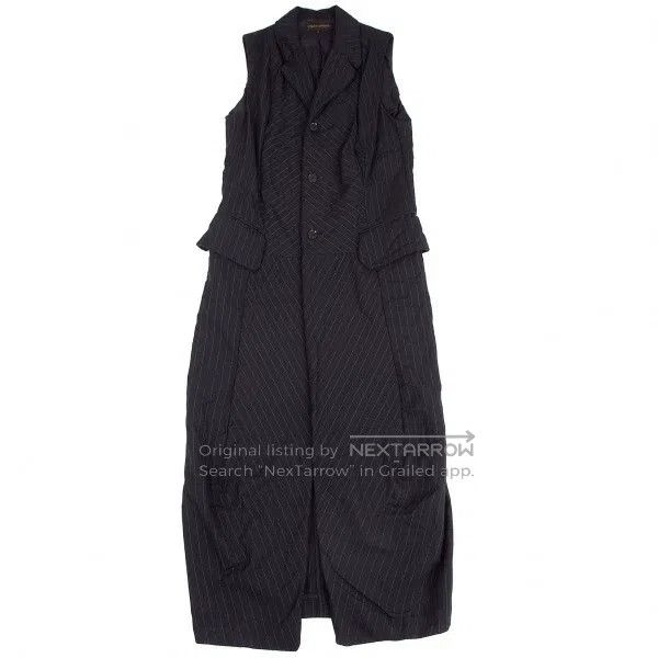 Comme des Garcons Comme des Garcons Dark Blue Retro Striped Long Blazer Size M / US 6-8 / IT 42-44 - 2 Thumbnail